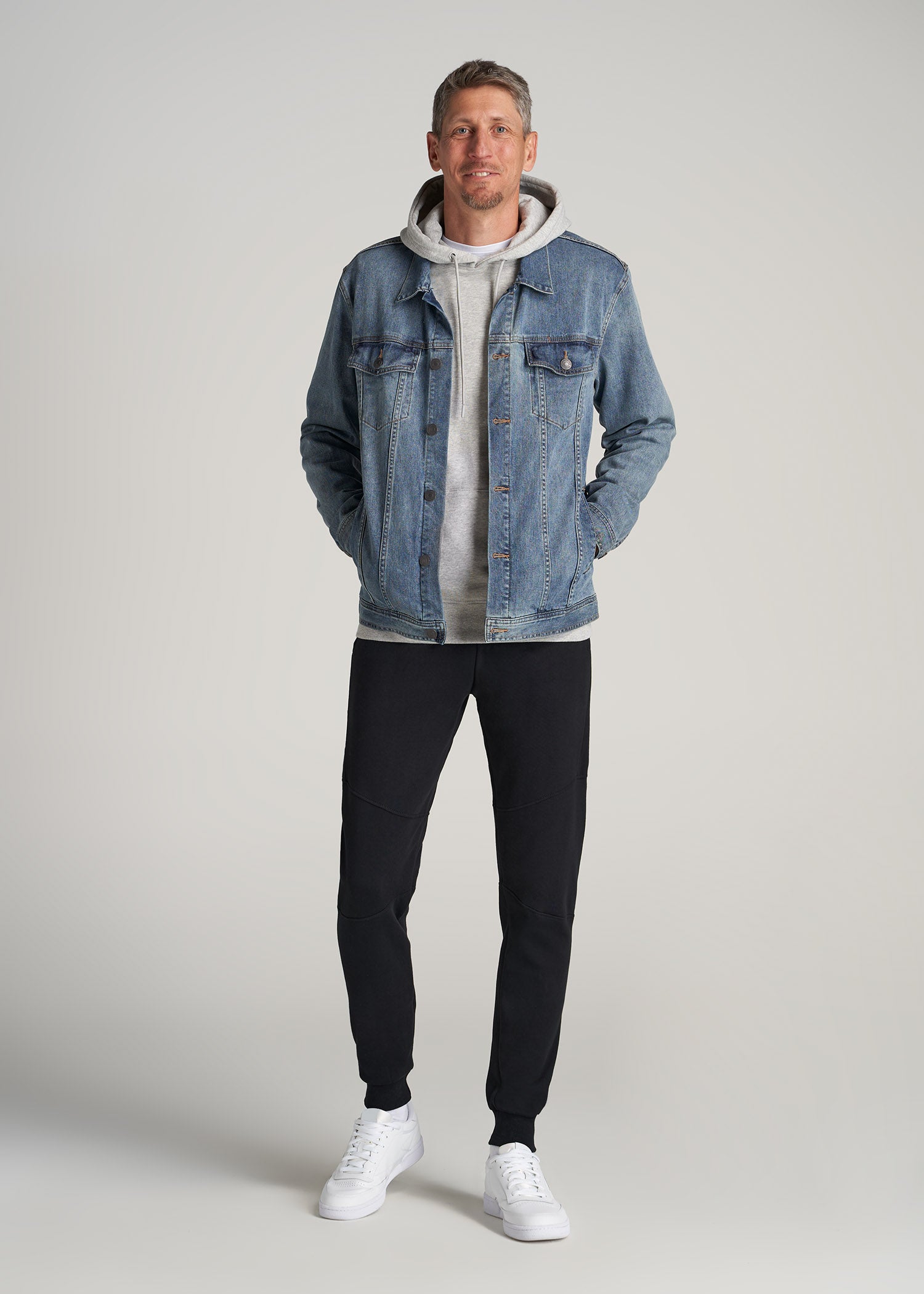 American-Tall-Men-Fleece-Jogger-Black-full