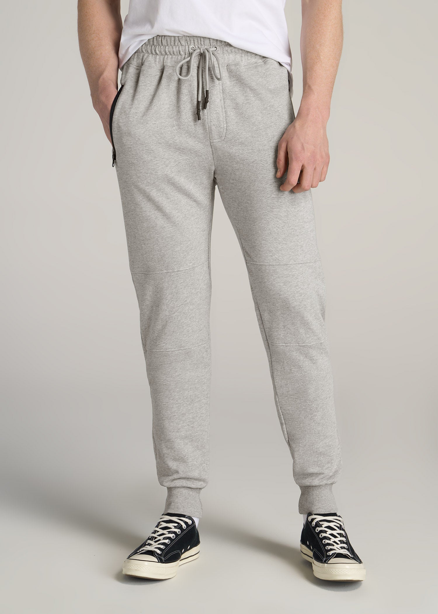 American-Tall-Men-French-Terry-Mens-Joggers-Grey-Mix-front