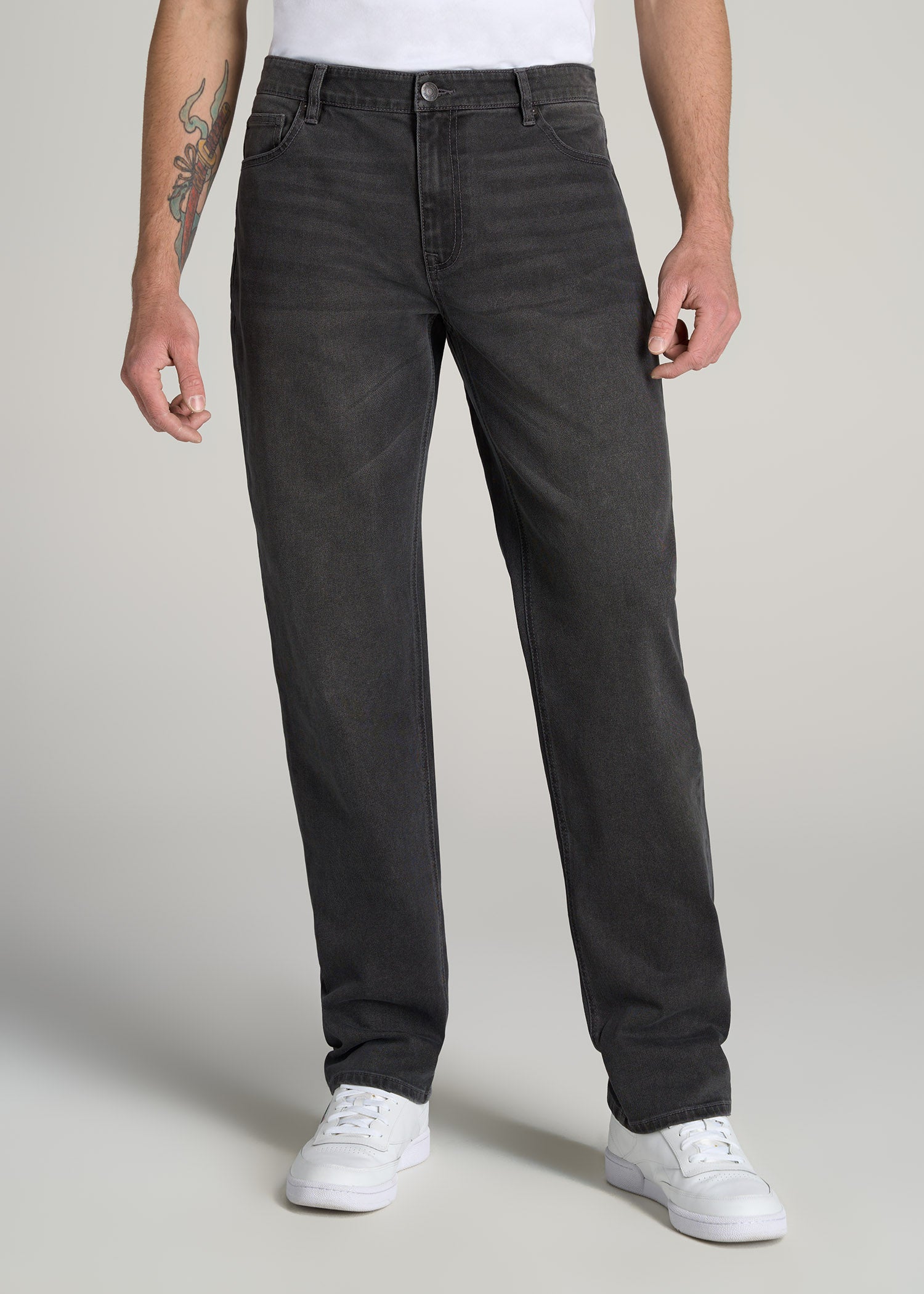 LJ&S Men's Tall Jeans Straight Leg Industrial Grey
