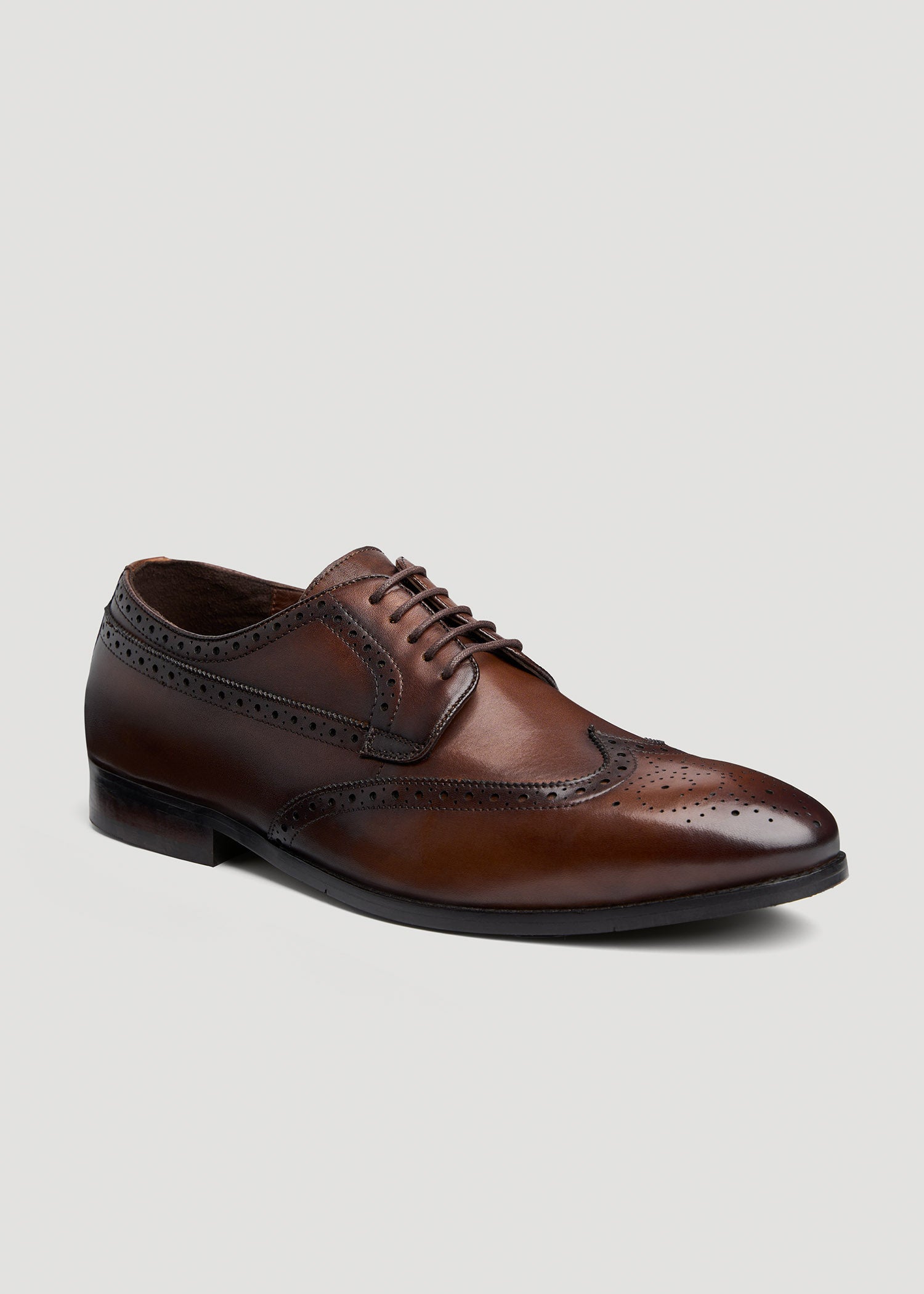 American-Tall-Men-Leather-Brogue-Oxford-Tan-Brown-front