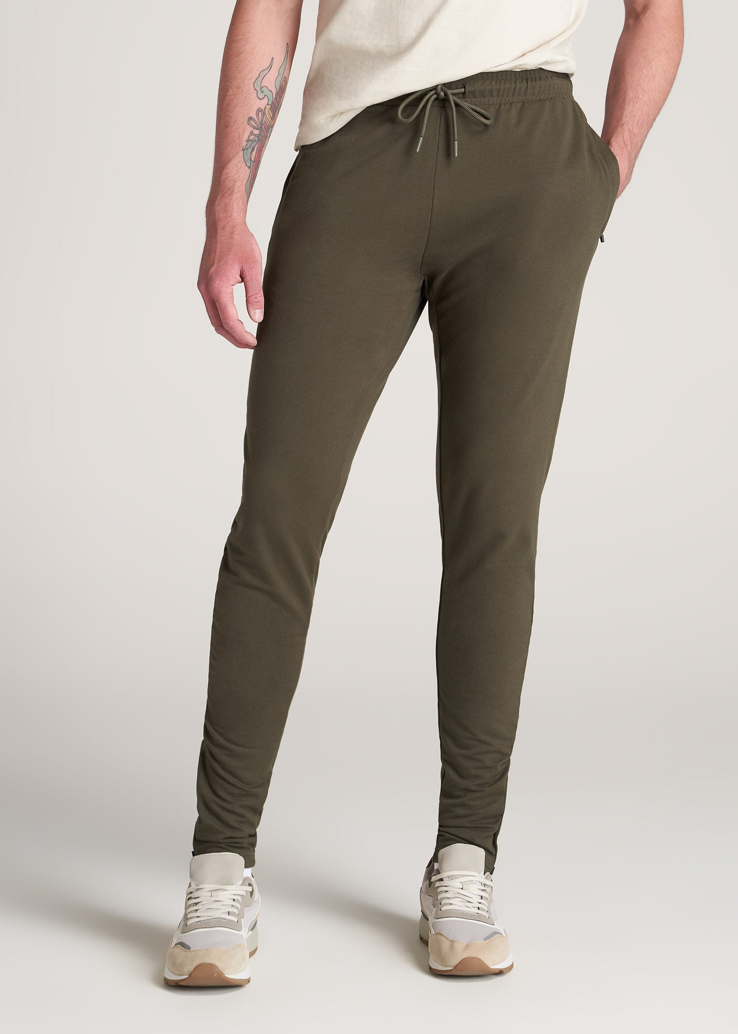 American-Tall-Men-Light-Weight-Tapered-French-Terry-Jogger-Camo-Green-front