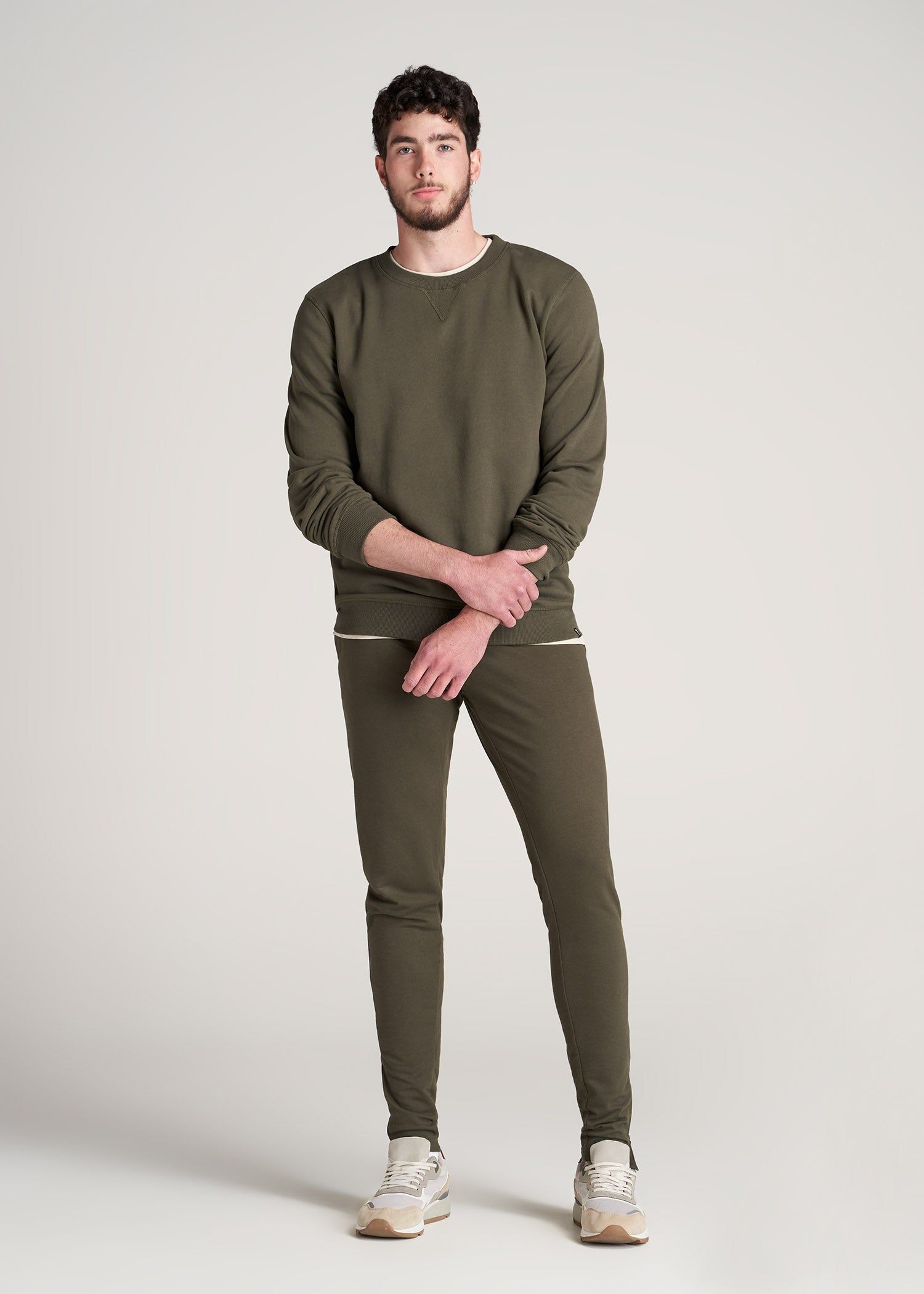 American-Tall-Men-Light-Weight-Tapered-French-Terry-Jogger-Camo-Green-full