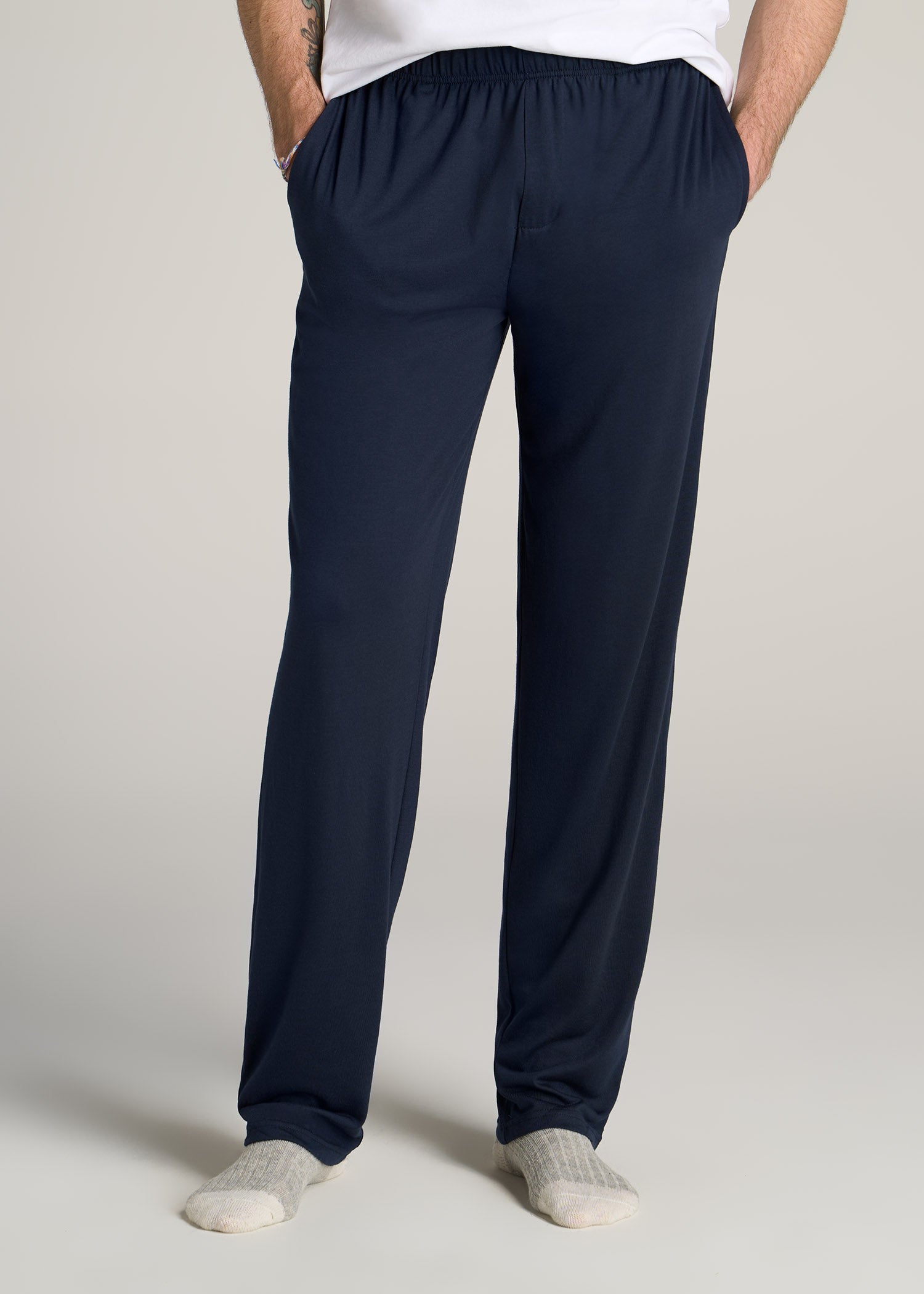 Haband Men's Jersey Comfort Pants, Elastic Cuff