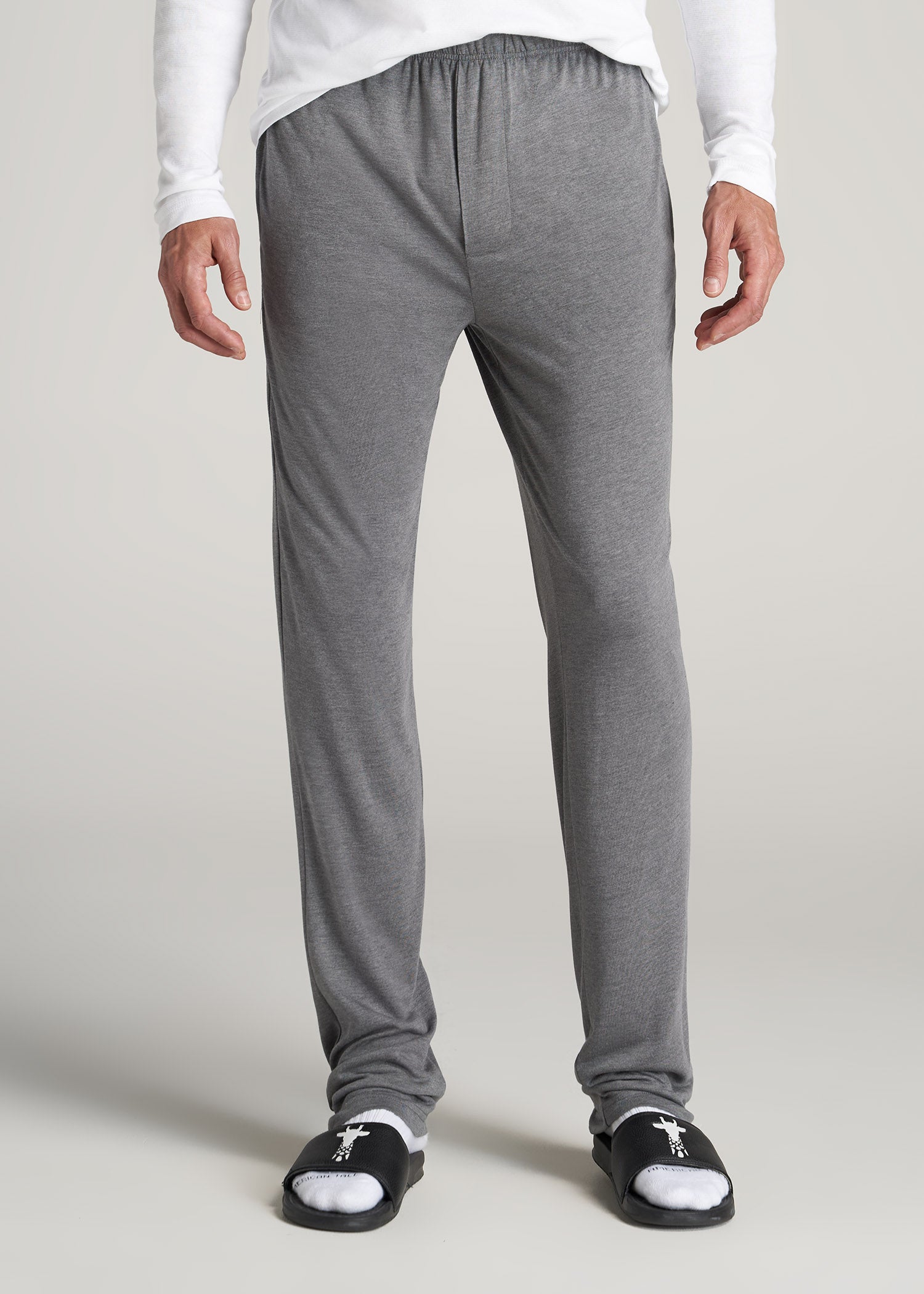 Lounge Pajama Pants for Tall Men in Charcoal Mix
