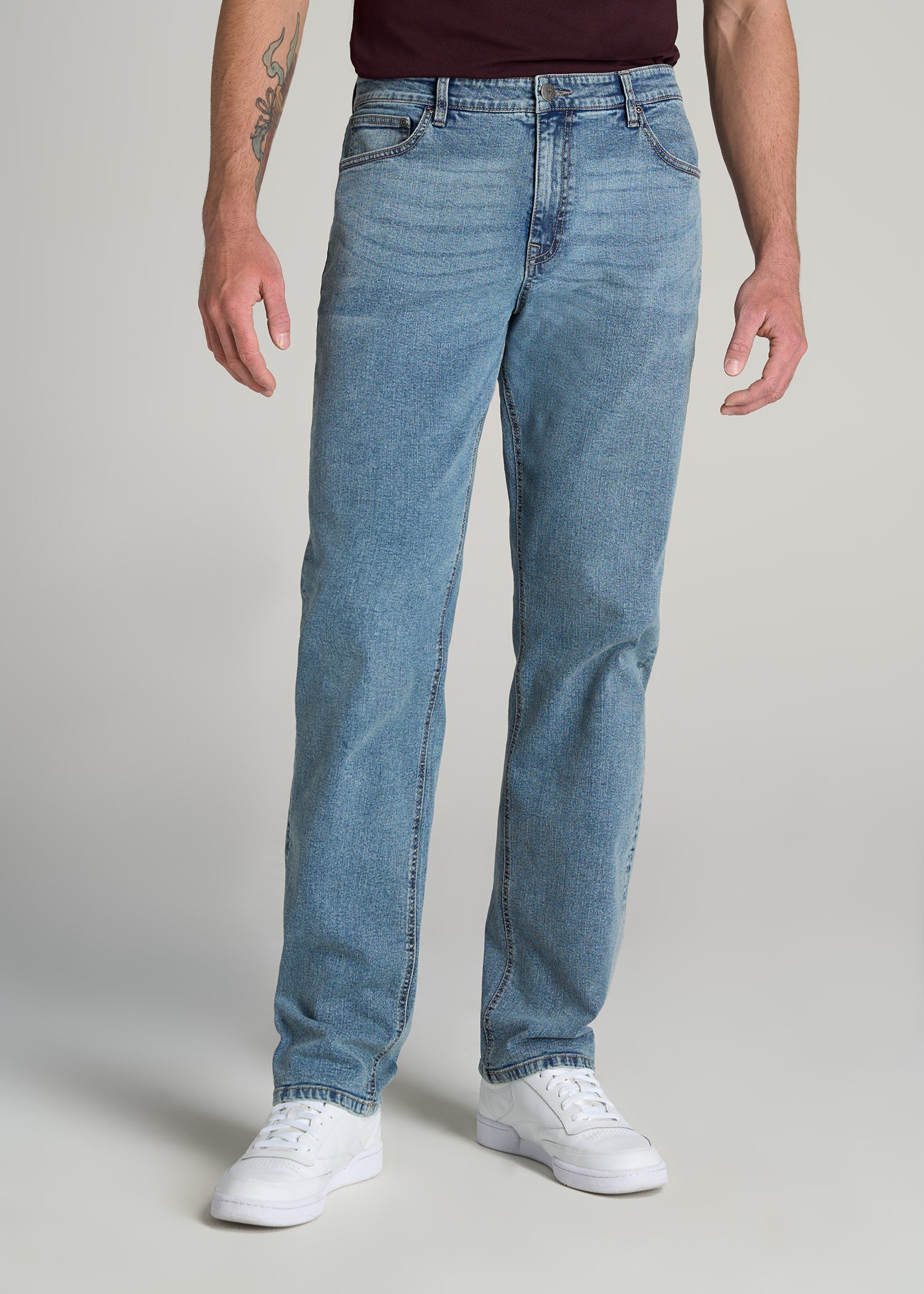 Mason SEMI-RELAXED Jeans for Tall Men in Vintage Faded Blue