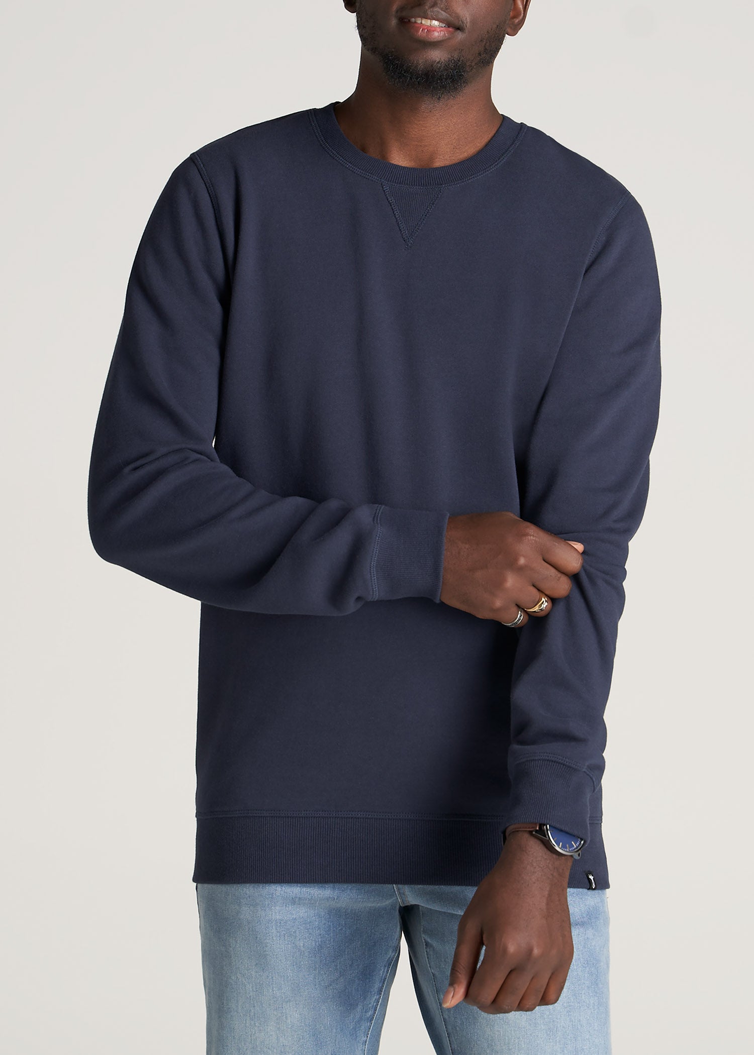 Wearever Fleece Crewneck Tall Men's Sweatshirt in Navy