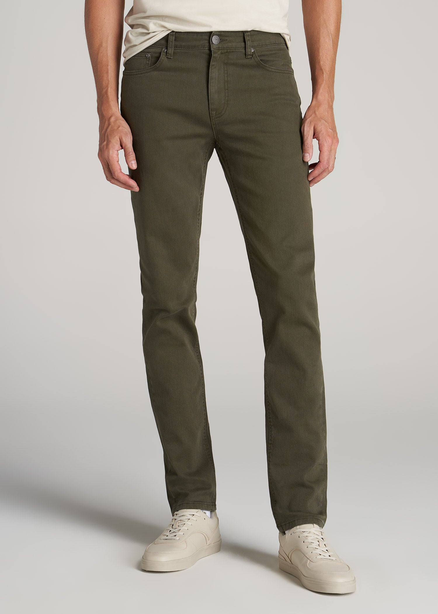 Dylan Slim Fit Jeans Olive Green Wash For Tall Men | American Tall