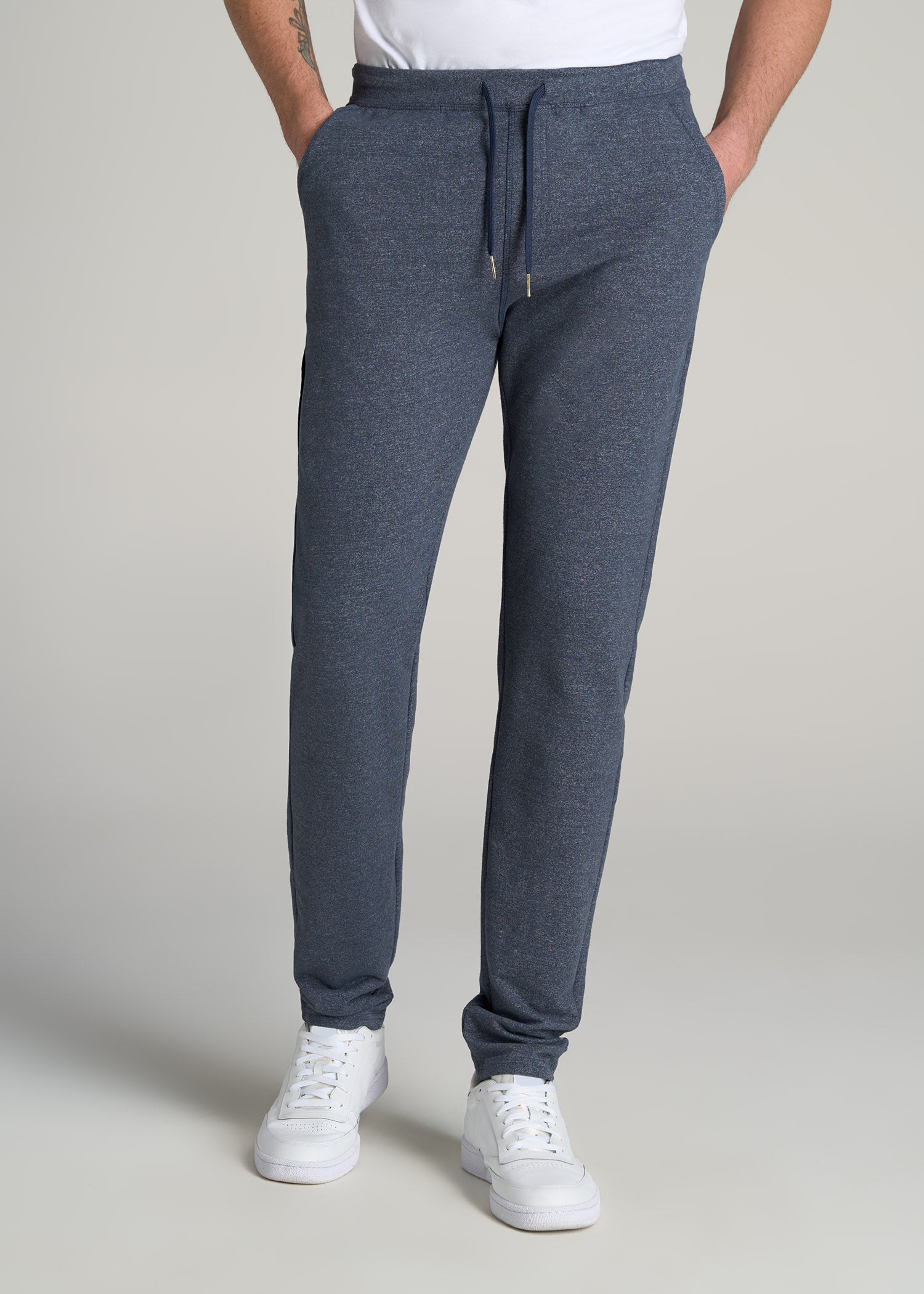 American-Tall-Men-Microsanded-French-Terry-Sweatpant-Navy-Mix-front
