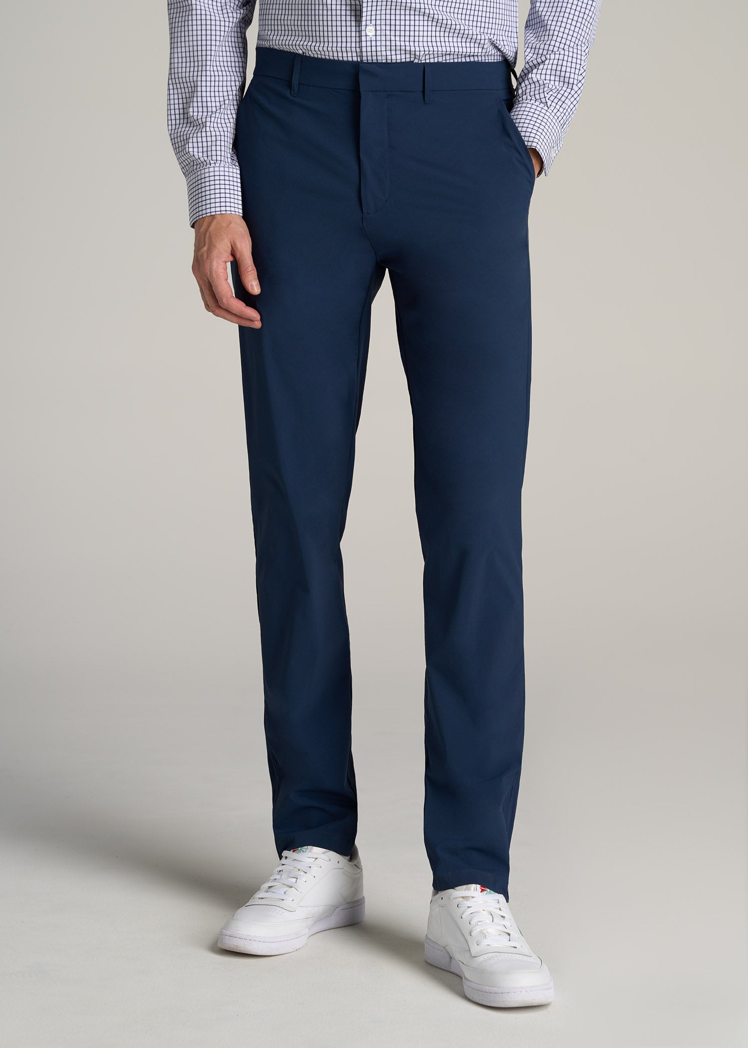 Performance TAPERED-FIT Chino Pants for Tall Men in Marine Navy