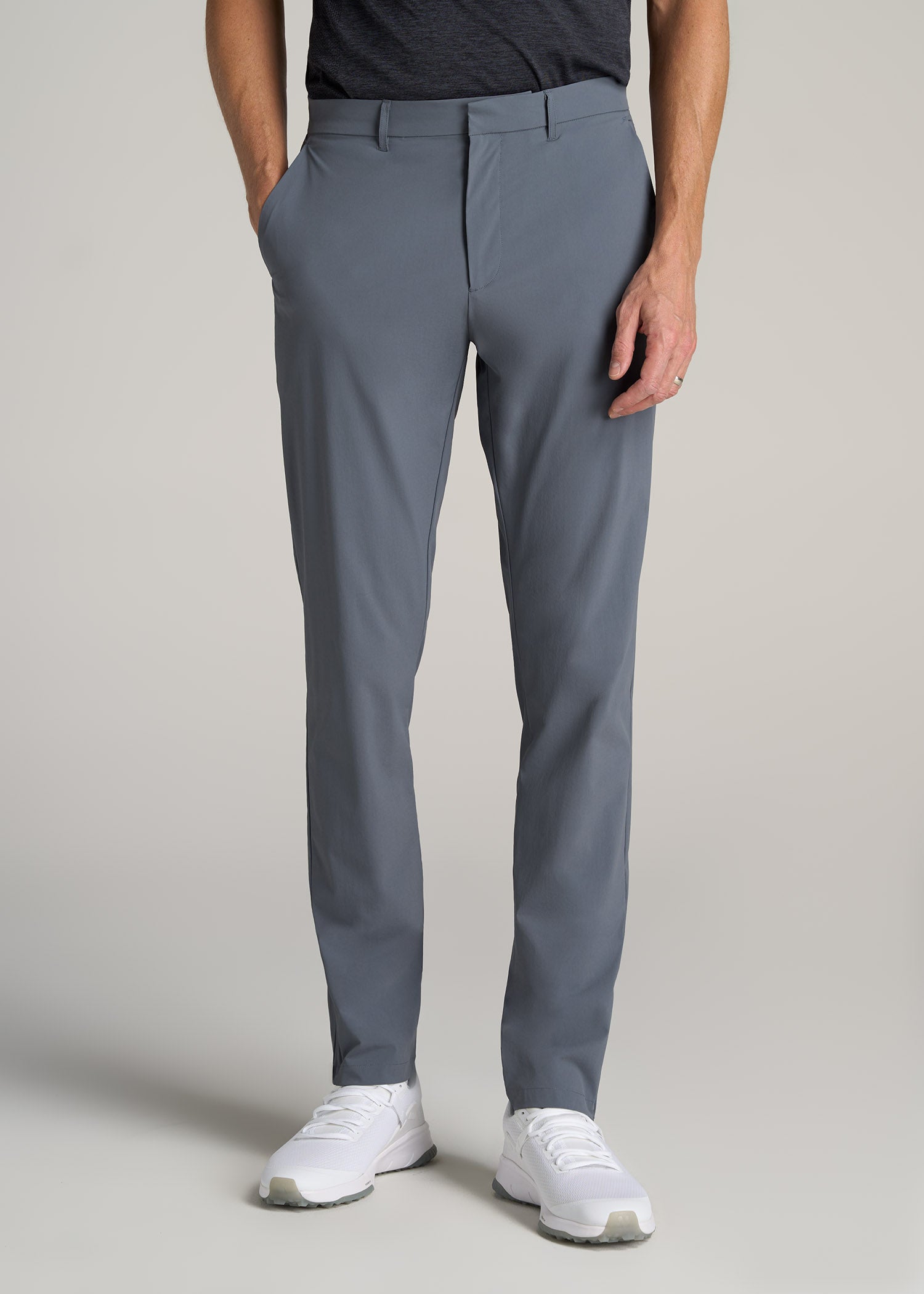 Performance TAPERED-FIT Chino Pants for Tall Men in Smoky Blue