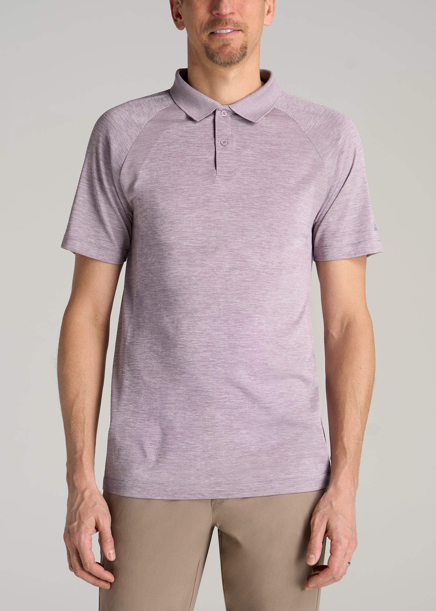 American-Tall-Men-Performance-Golf-Polo-Raglan-Lavender-Mix-front
