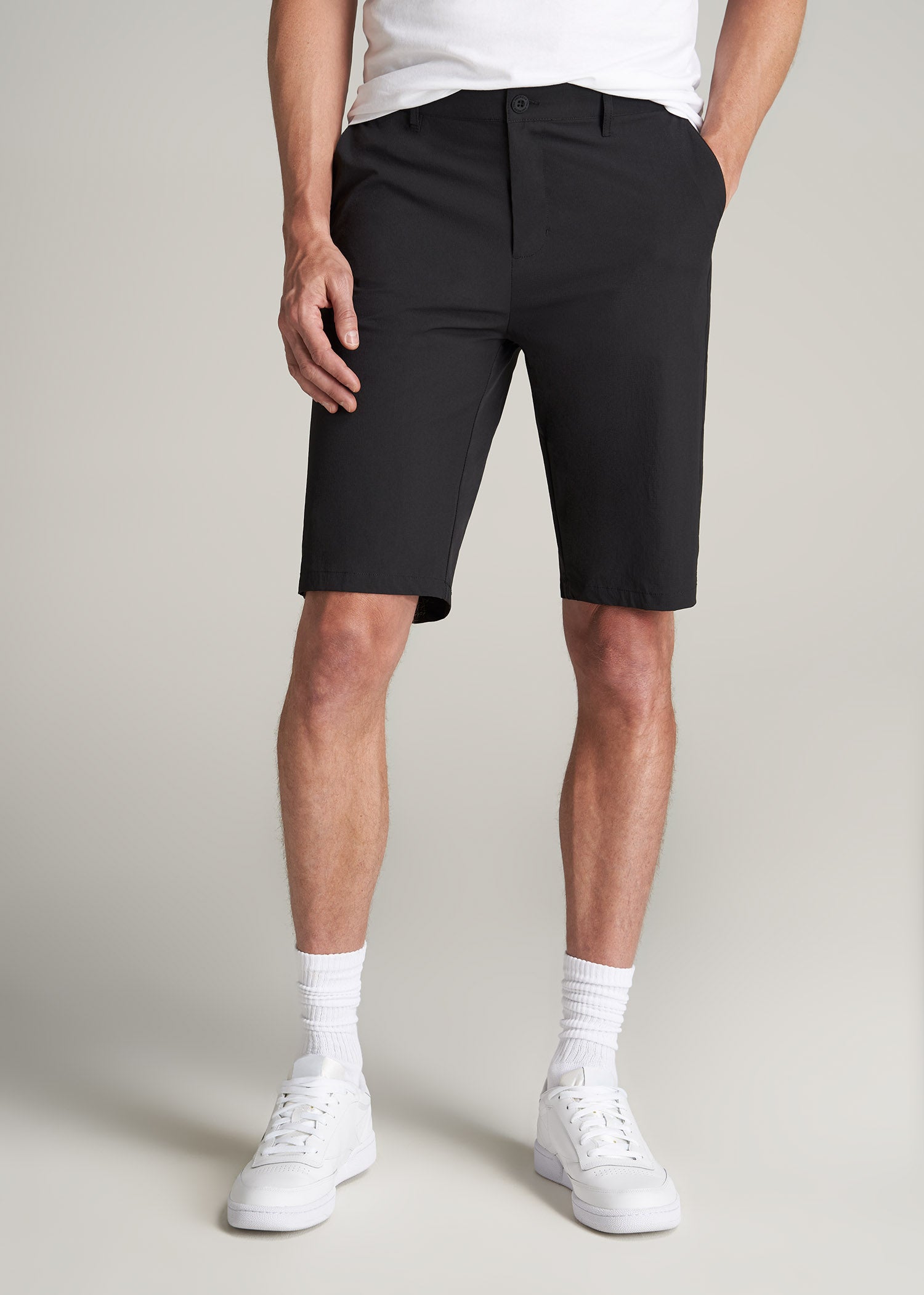 American-Tall-Men-PremiumHybrid-Short-Black-front