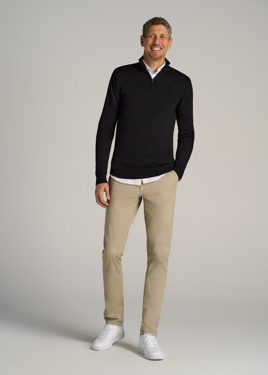       American-Tall-Men-Quarter-Zip-Sweater-Black-full