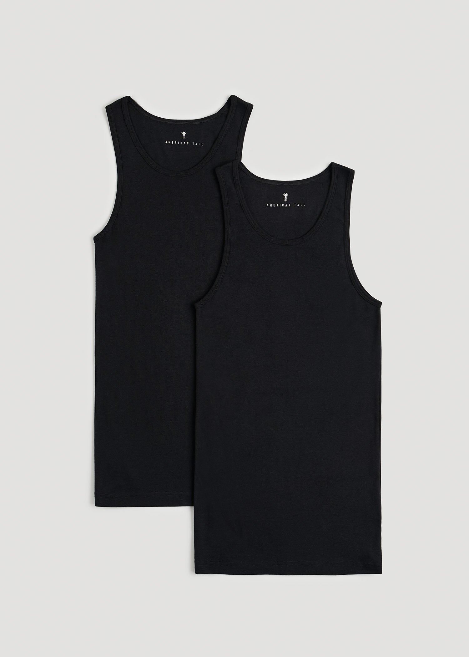 Men's Undershirts Tall: Ribbed Undershirt Black Tank Top 2-Pk