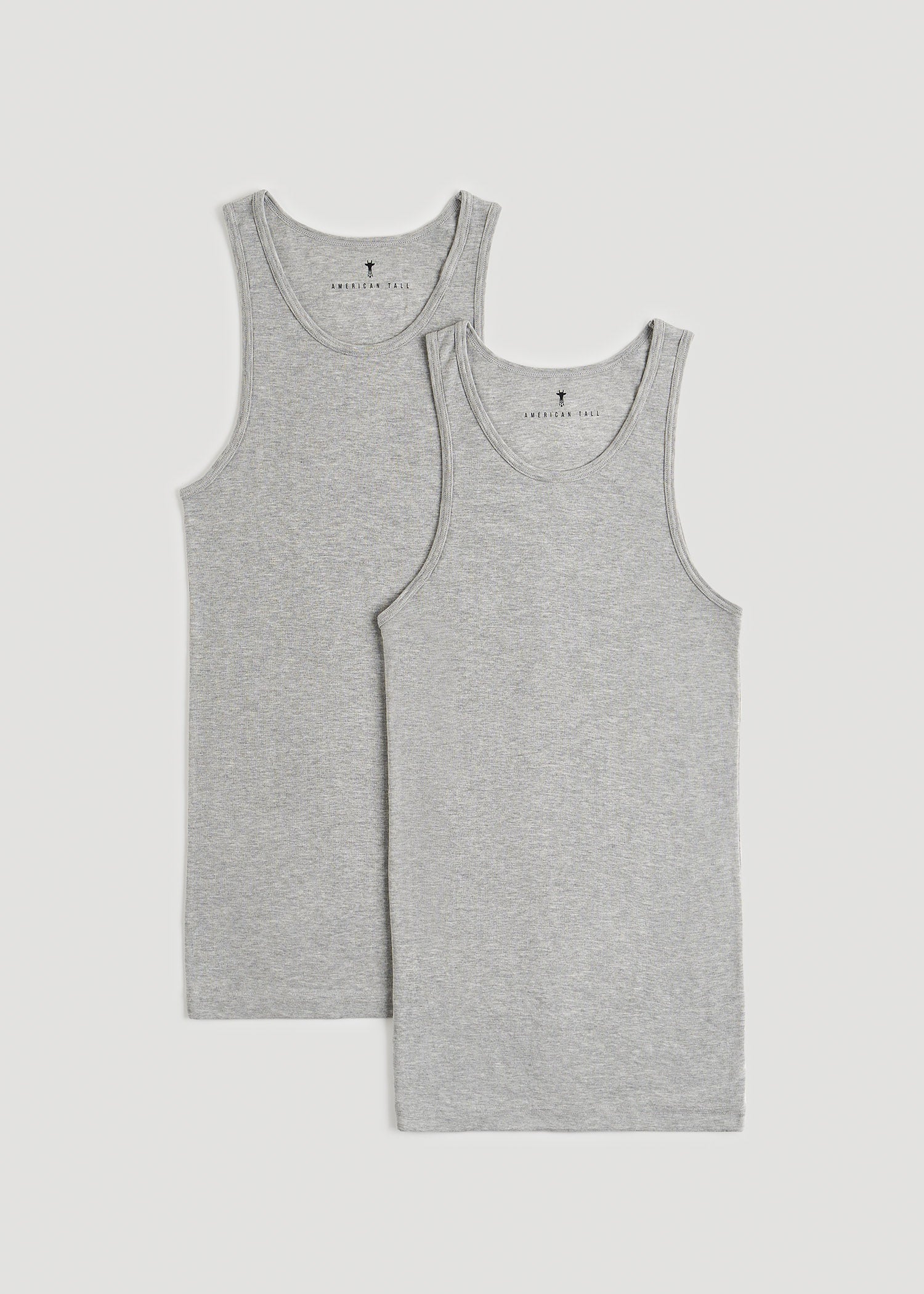 American-Tall-Men-Ribbed-Undershirt-Tank-Top-2-PK-Grey-Mix-Double
