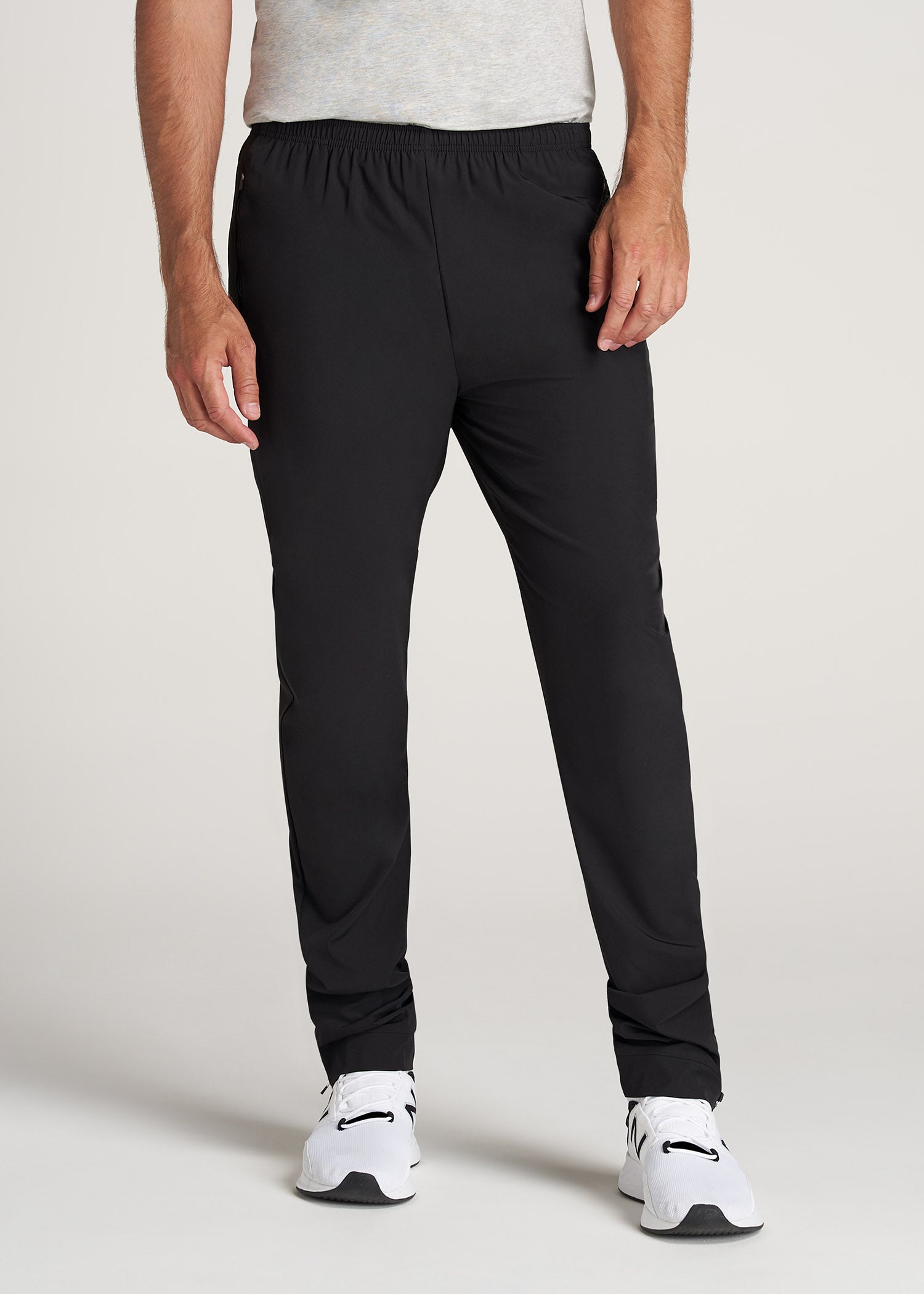 Lightweight Athletic Pants for Tall Men in Black