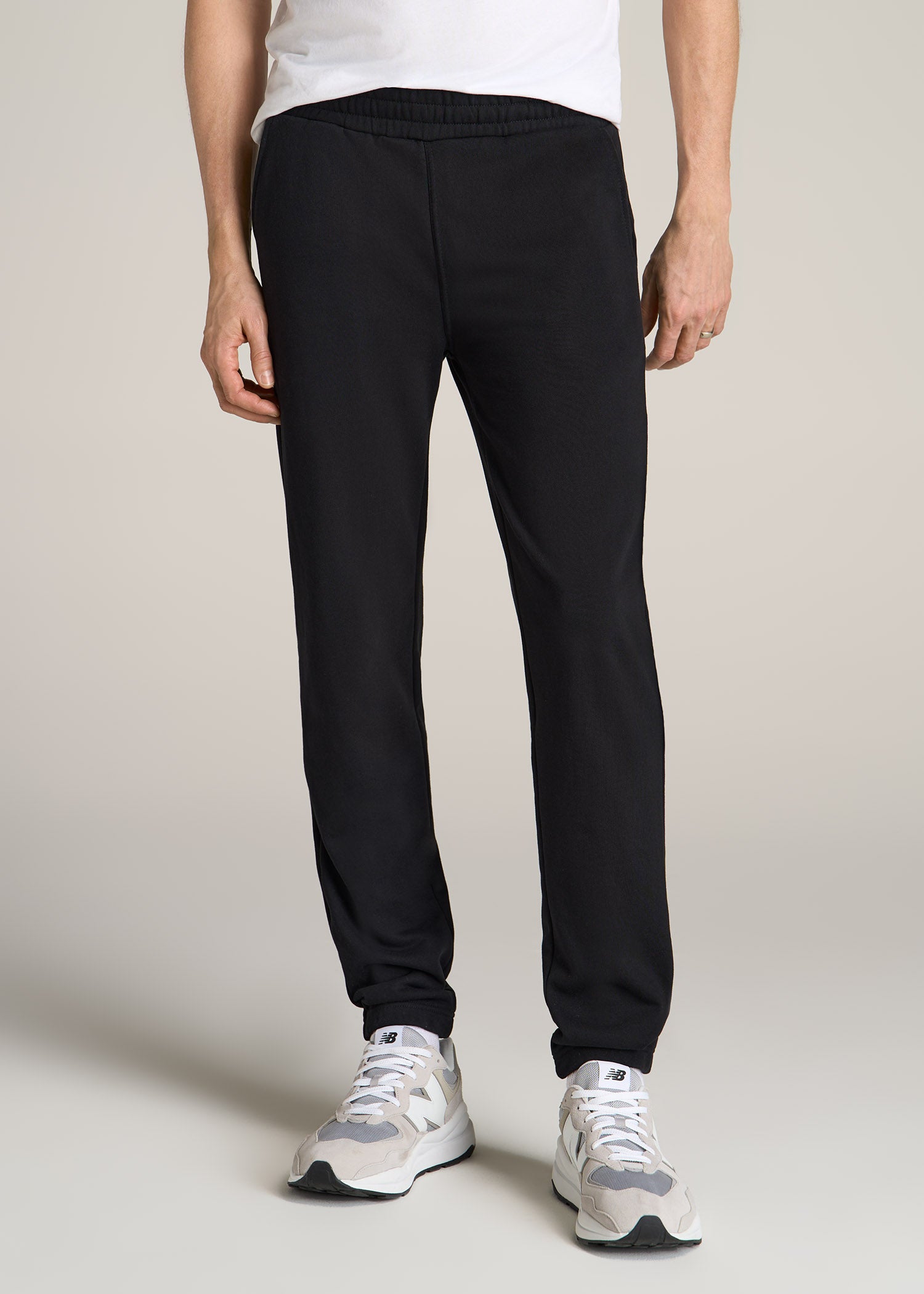 French Terry Sweatpants Men: Tall Black Sweatpants American Tall