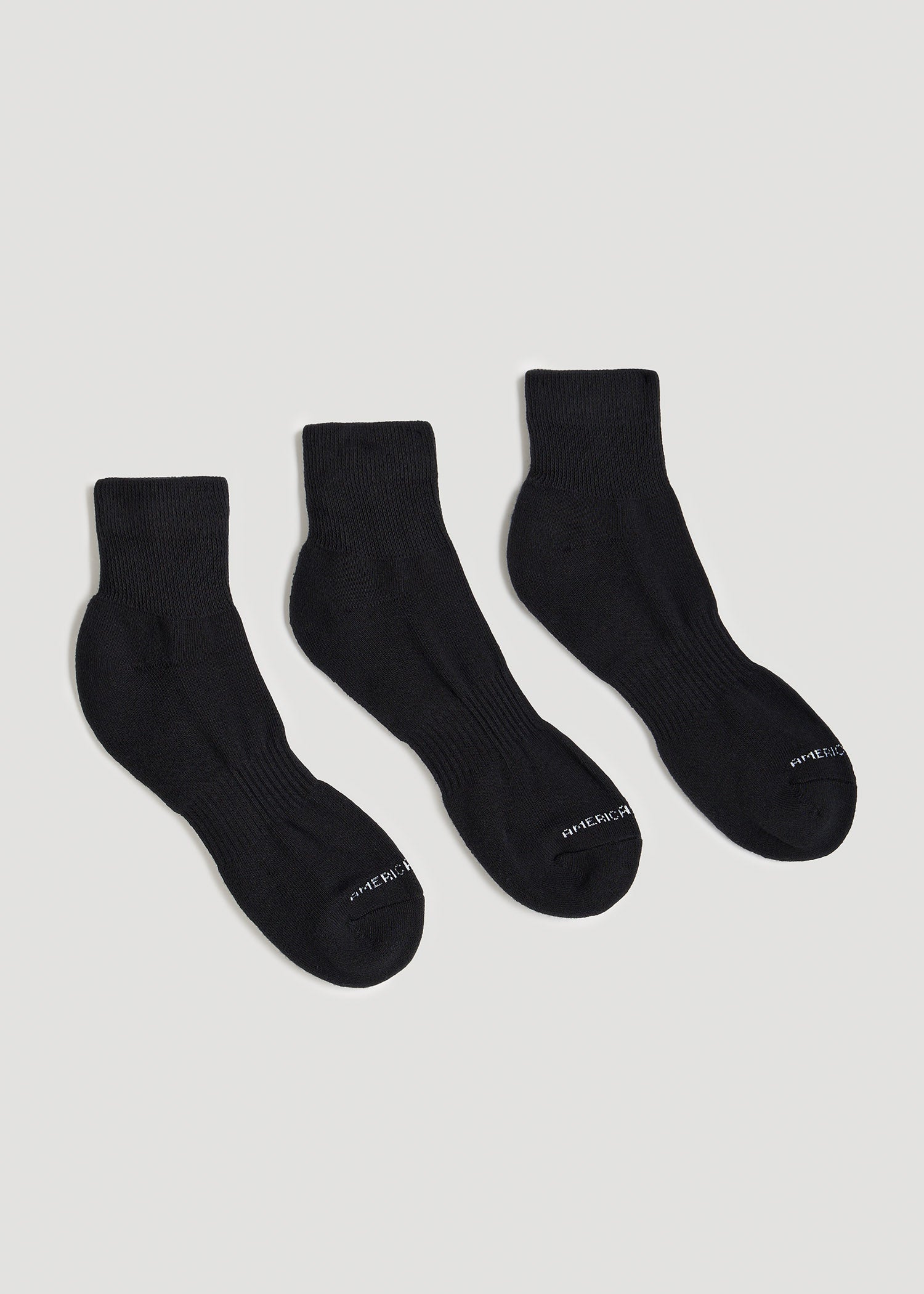 American-Tall-Mens-Athletic-Mid-Ankle-Socks-X-Large-Size-14-17-Black-3-Pack-back