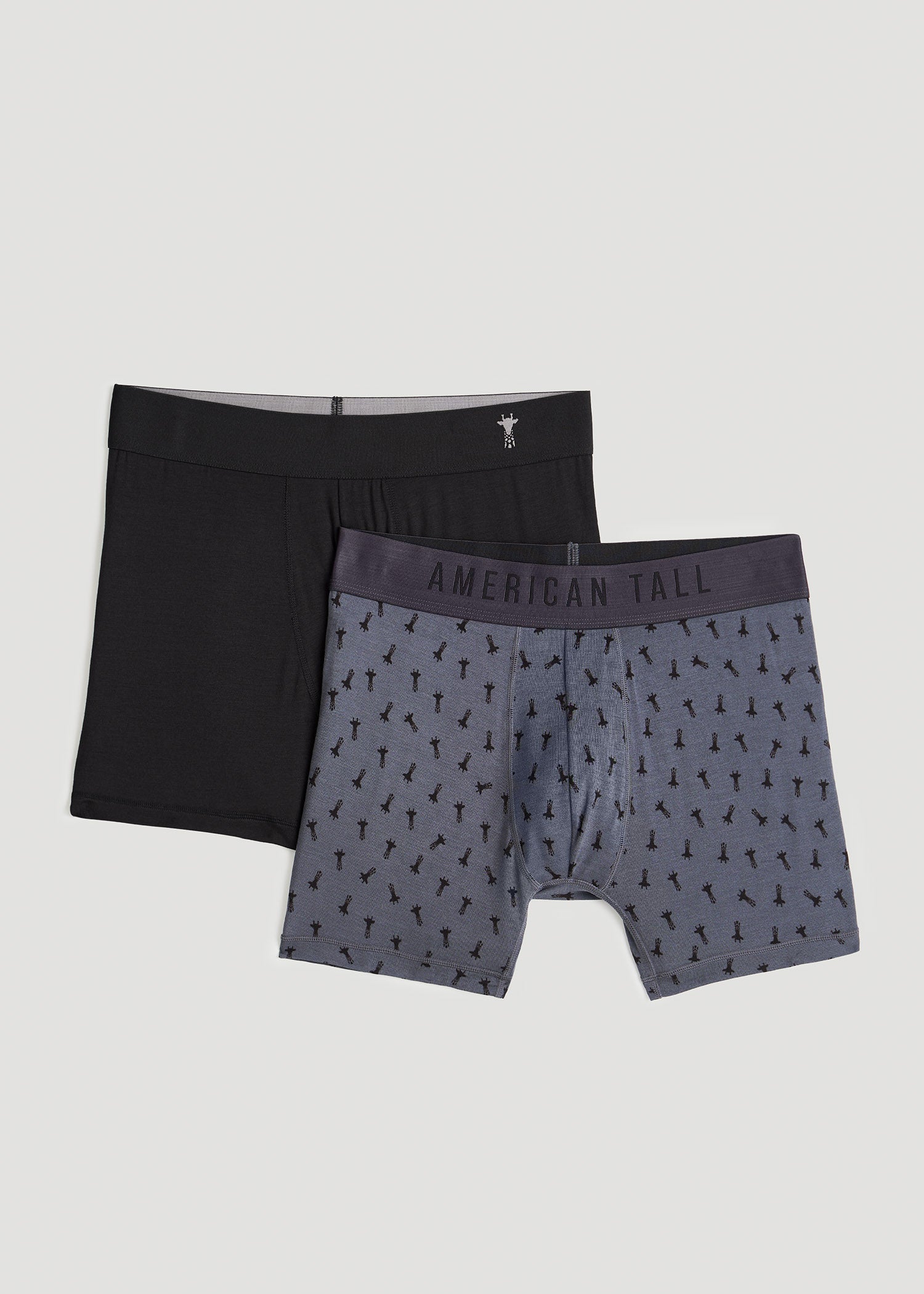 Micro Modal Extra-Long Boxer Briefs in Lake Print & Storm Blue (2