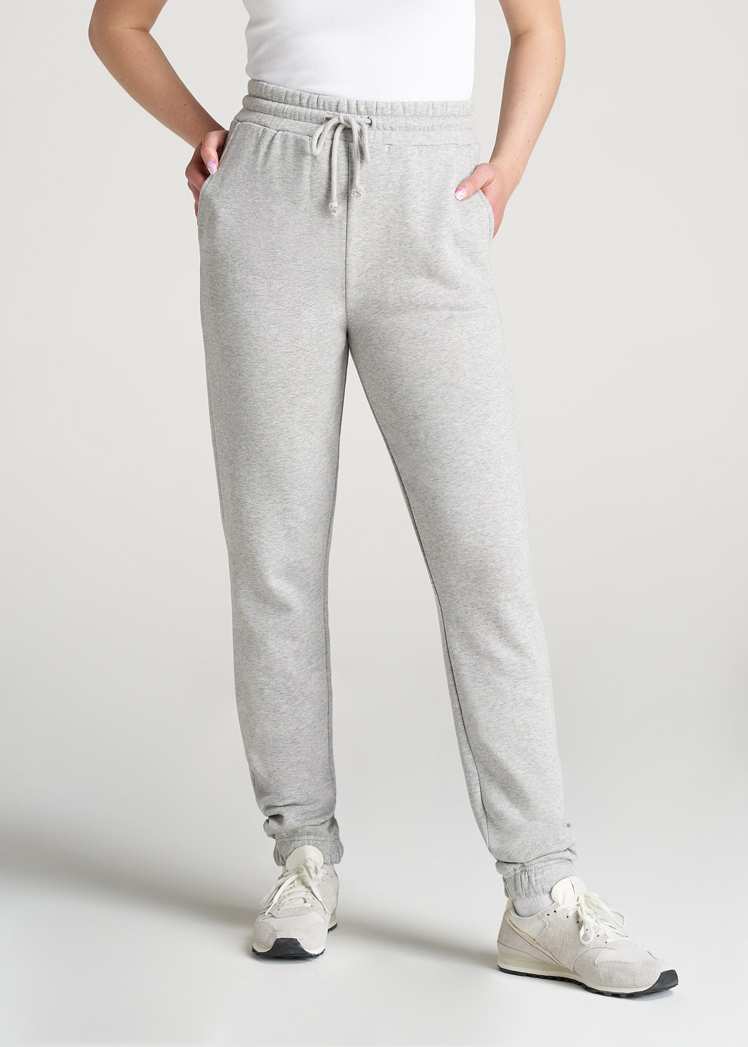 Wearever Fleece Open-Bottom Sweatpants for Tall Women in Charcoal Mix