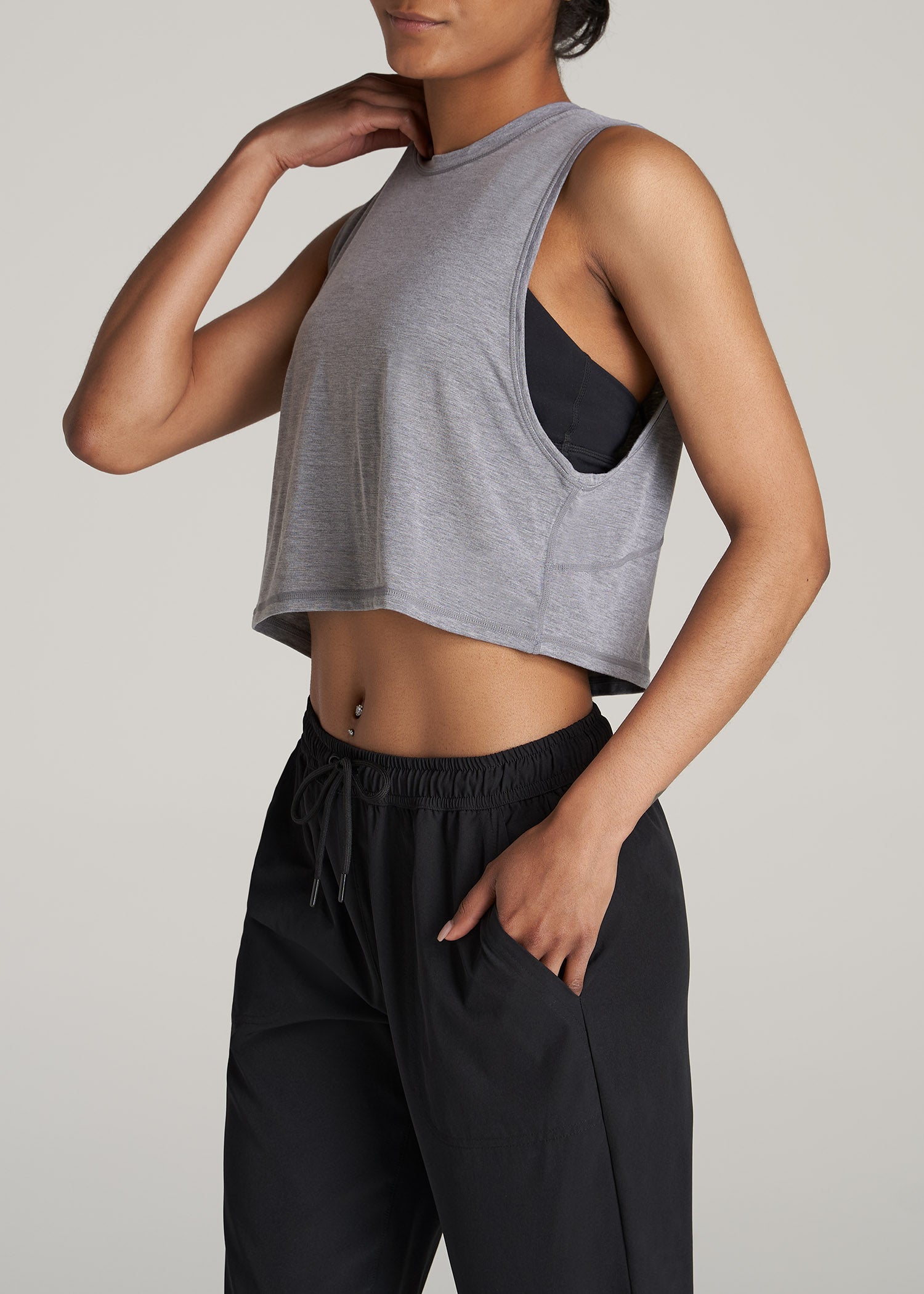 American-Tall-Women-Athletic-Cropped-Muscle-Tank-Grey-Mix-side