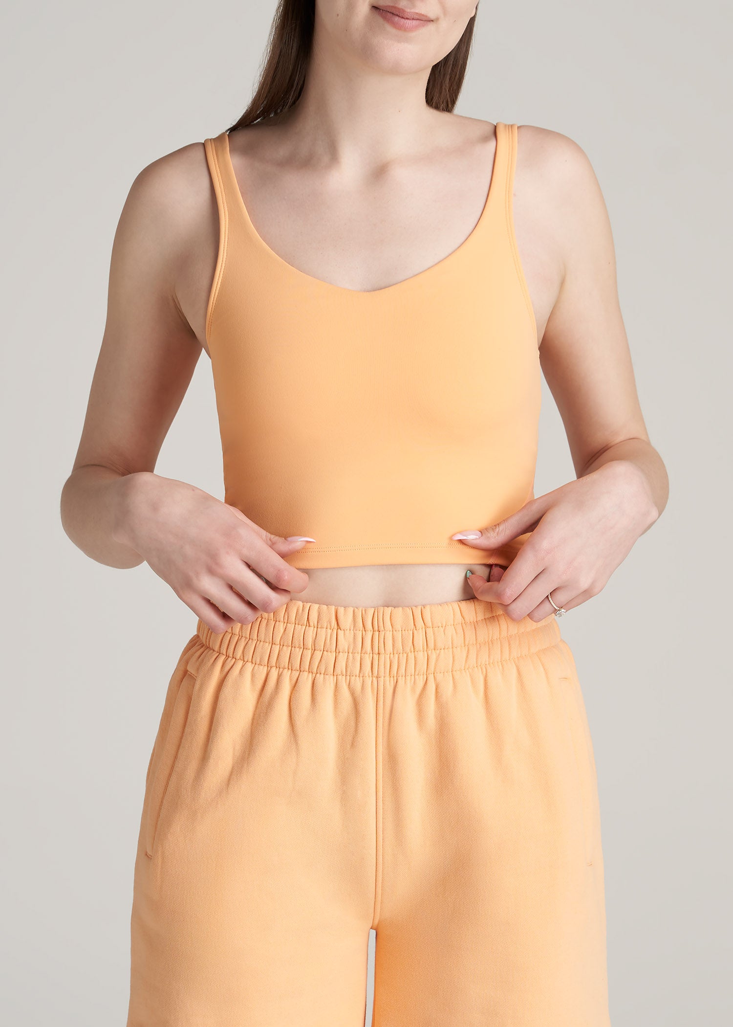 American-Tall-Women-Balance-Cropped-Tank-Clementine-front