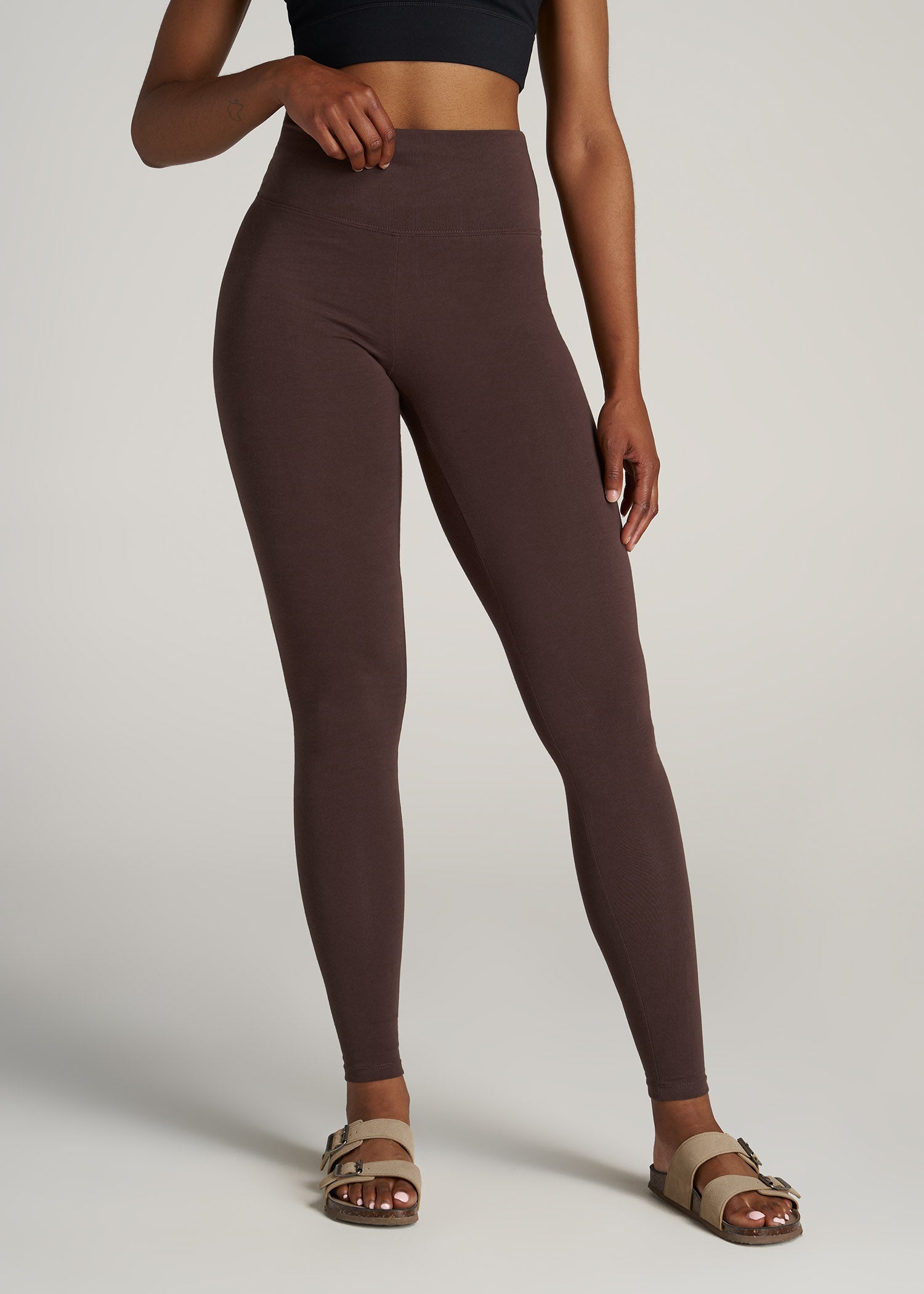 Cotton Spandex 32 Inseam Full Length Leggings Women Size S - 5XL 30 Colors  USA