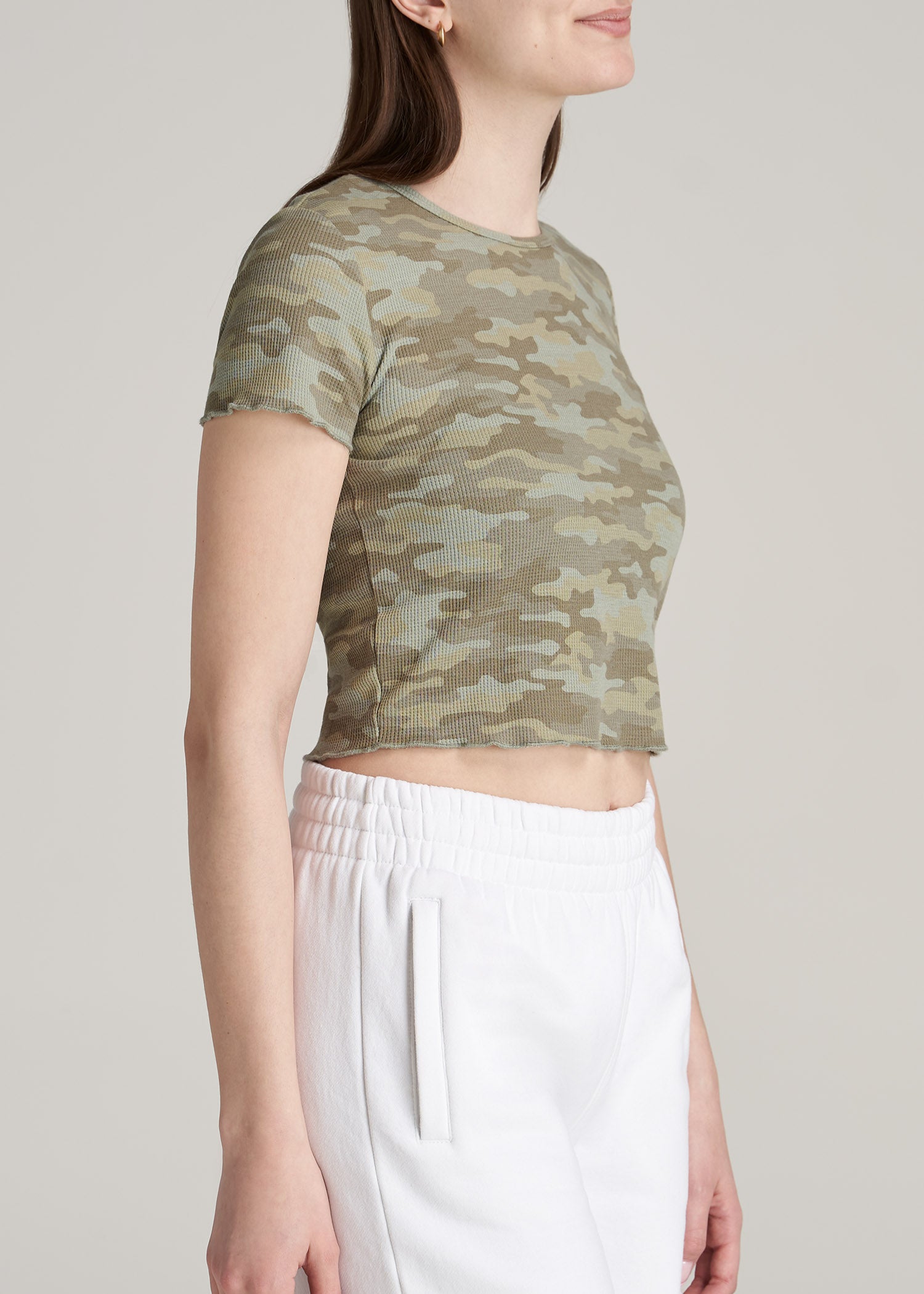 American-Tall-Women-CroppedWaffle-Tee-GreenCamoPrint-side