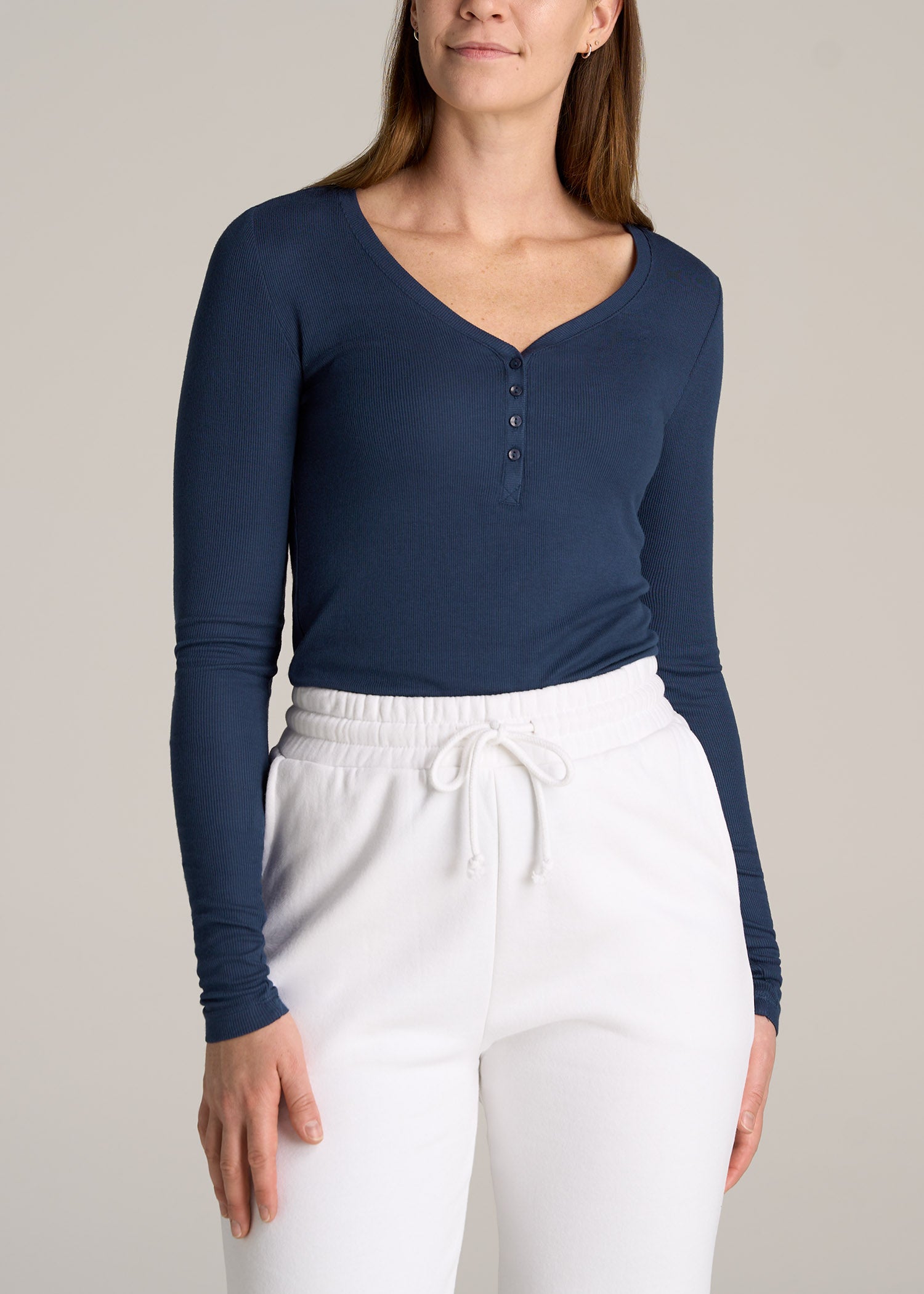 Women's Full Sleeves Henley Top - (Clearance No Exchange No Refund