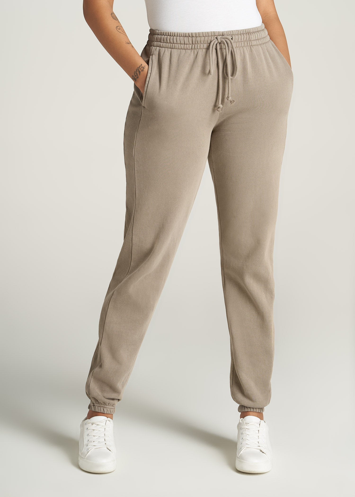 Wearever Fleece Regular Fit Women's Tall Sweatpants in Khaki