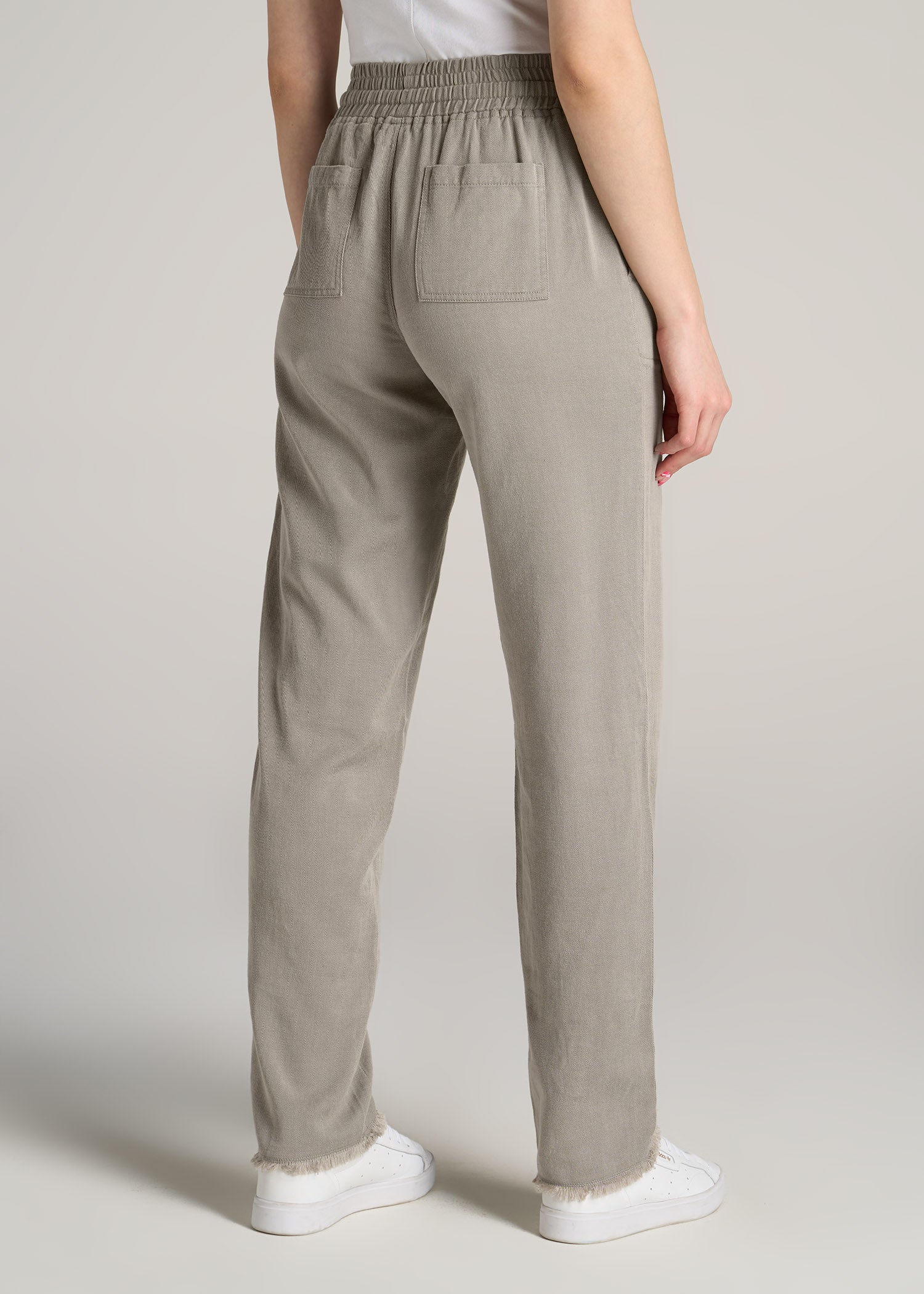 American-Tall-Women-Patch-Pocket-Twill-Pants-Taupe-Grey-back
