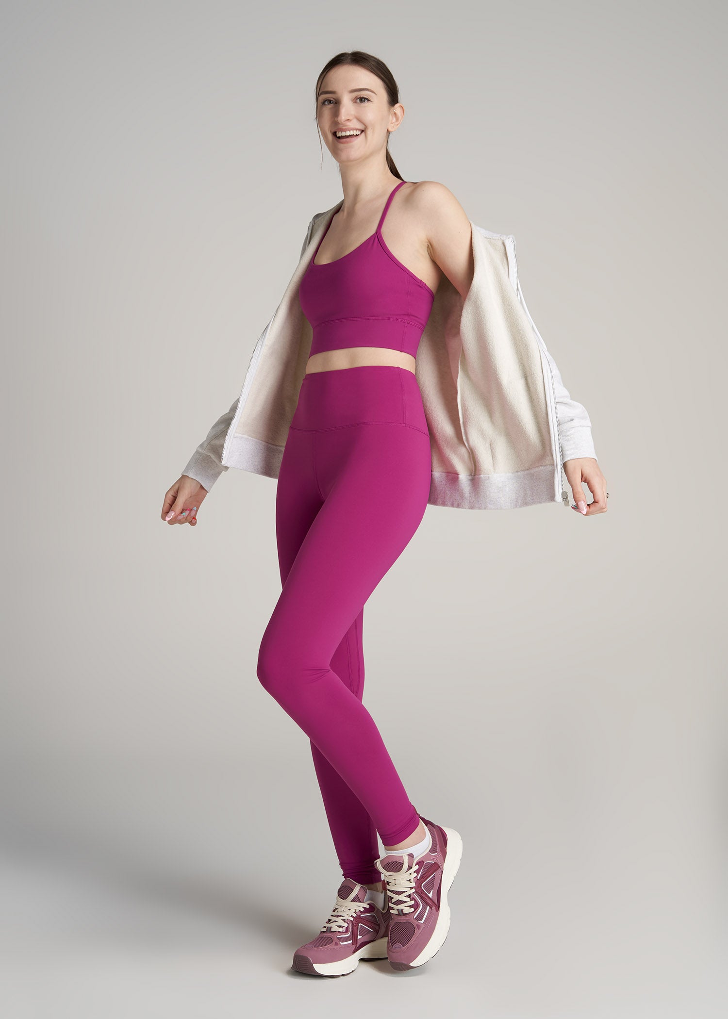 American-Tall-Women-RacerBack-Sports-Bra-PinkOrchid-full