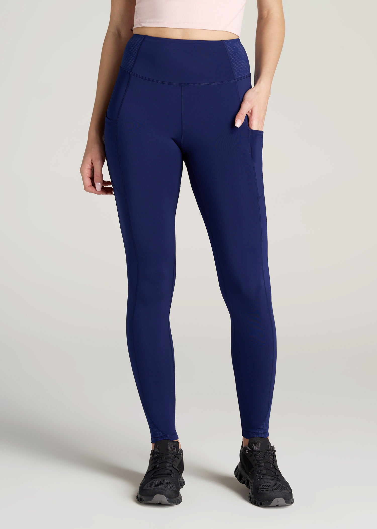 Buy the Womens Blue Flat Front Elastic Waist Activewear Compression  Leggings Size M