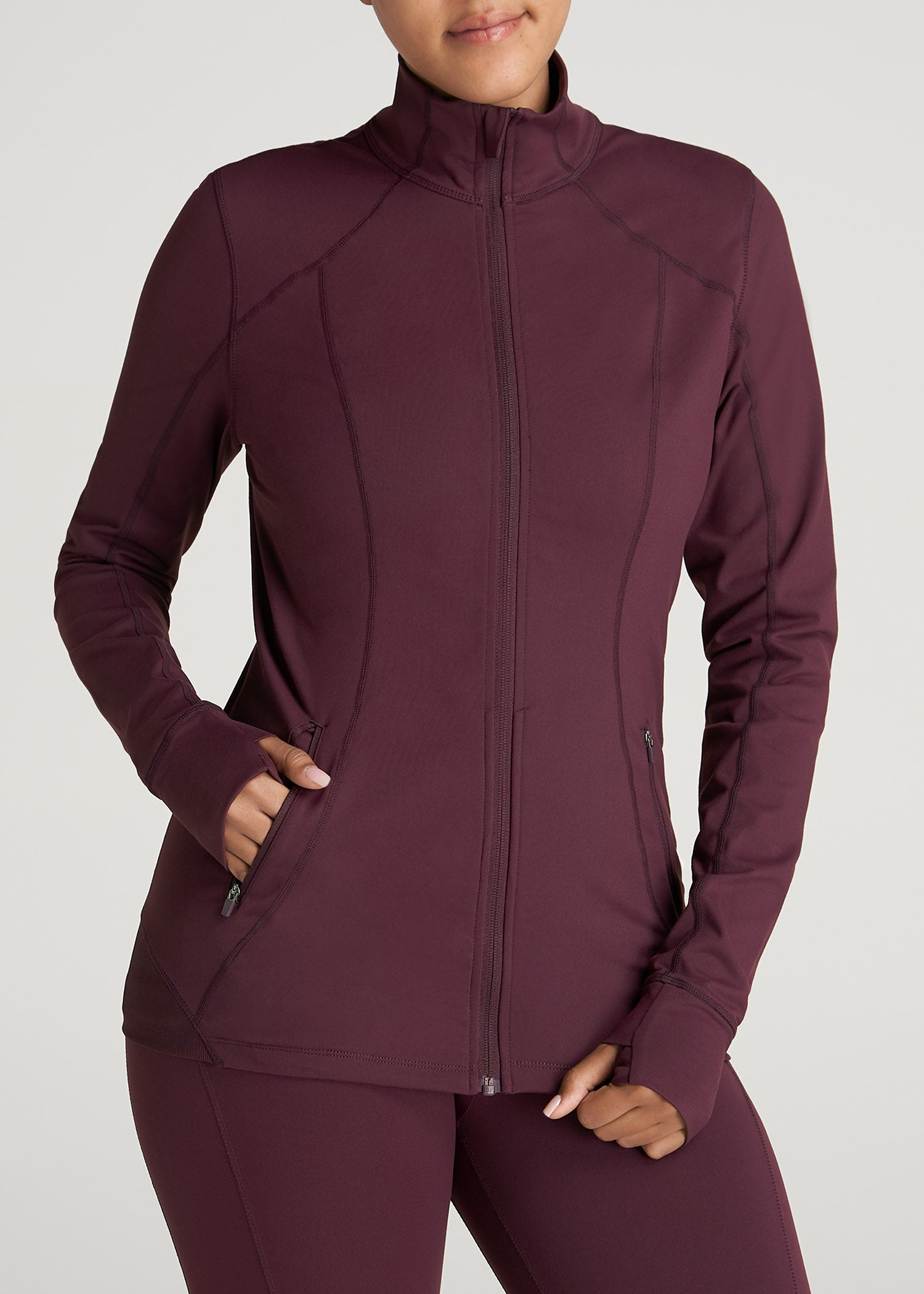 Women's Athletic Zip-Up Jacket in Beetroot