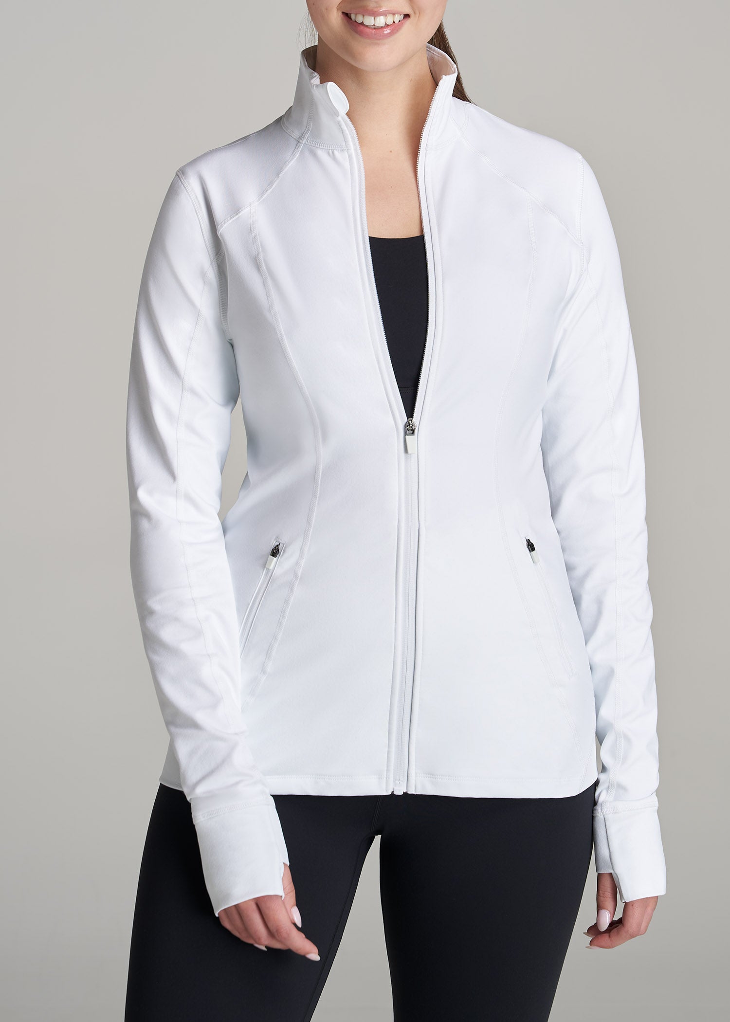 Women's Athletic Zip-Up Jacket in Bright White