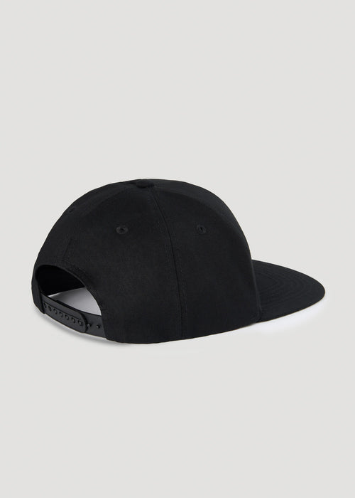 American-tall-Flat-Brim-Hat-black-Back