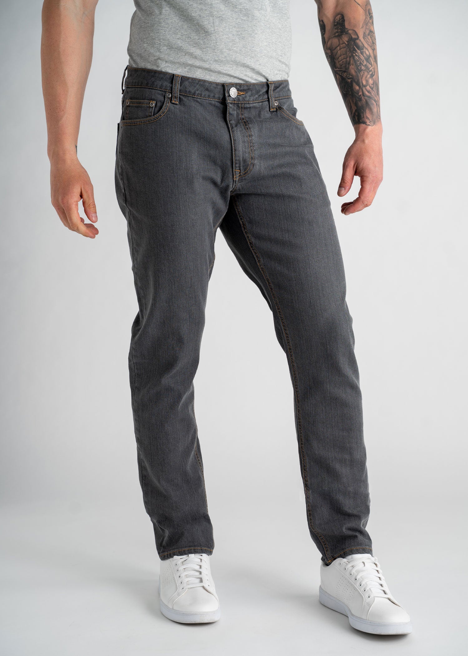 Carman Tapered Jeans For Tall Men Grey
