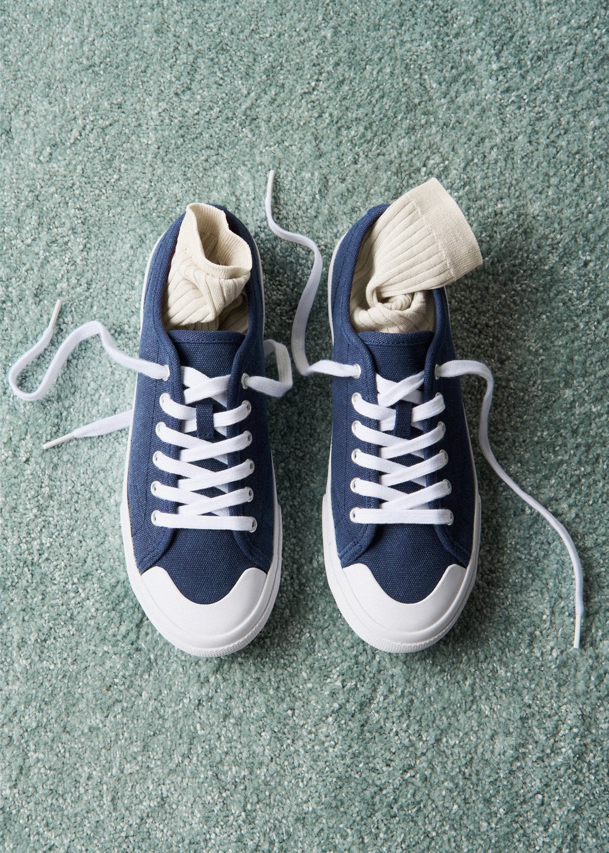 Vulcanized Canvas Sneakers for Tall Women in Patriot Blue