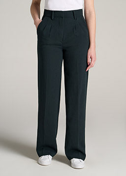 Women's Tall Wide Leg Pleated Dress Pants Black | American Tall Women's Tall Wide Leg Pleated Dress Pants Black | American Tall