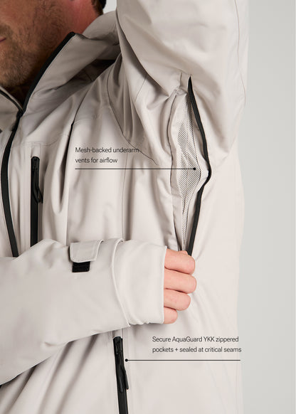 Insulated Ski Jacket for Tall Men in Evergrey