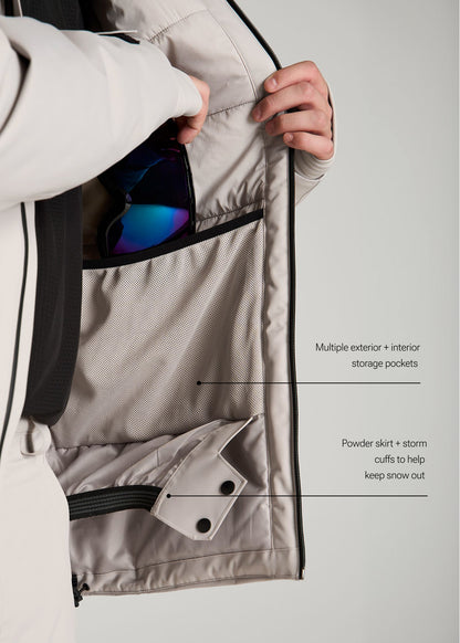 Insulated Ski Jacket for Tall Men in Evergrey