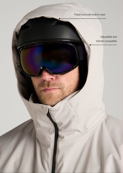 Insulated Ski Jacket for Tall Men in Evergrey