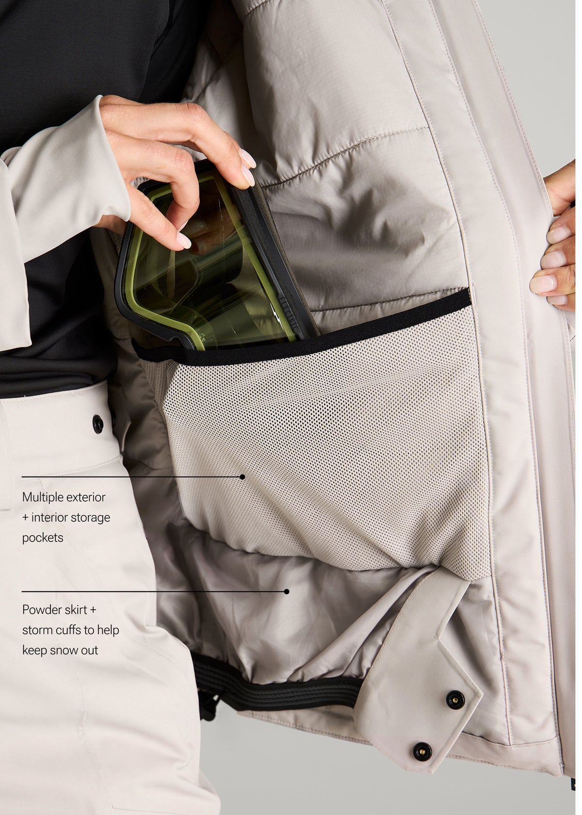 Insulated Ski Jacket for Tall Women in Evergrey