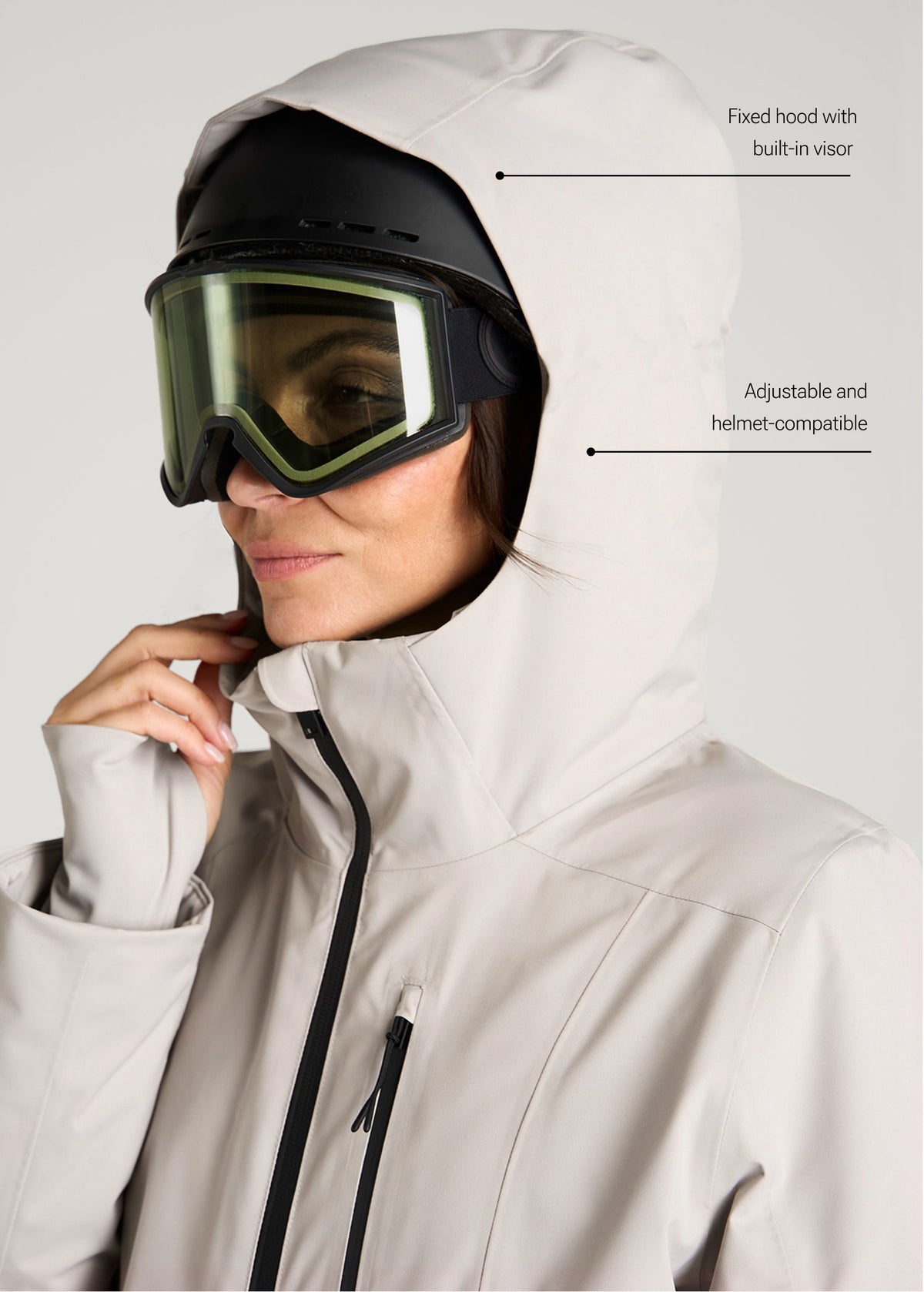 Insulated Ski Jacket for Tall Women in Evergrey