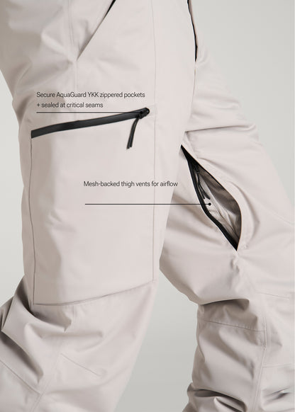 Insulated Ski Pants for Tall Men in Evergrey