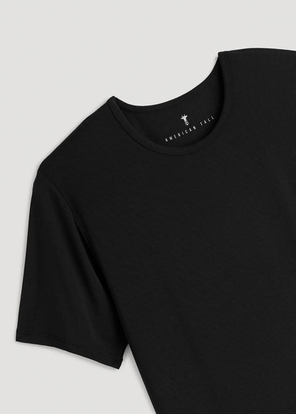 2-Pack Luxe Modal Crewneck Undershirts for Tall Men in Black