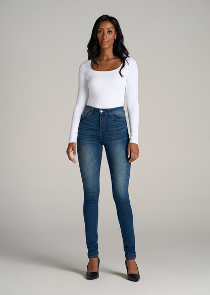 Georgia High-Rise Skinny Jeans for Tall Women in Classic Blue
