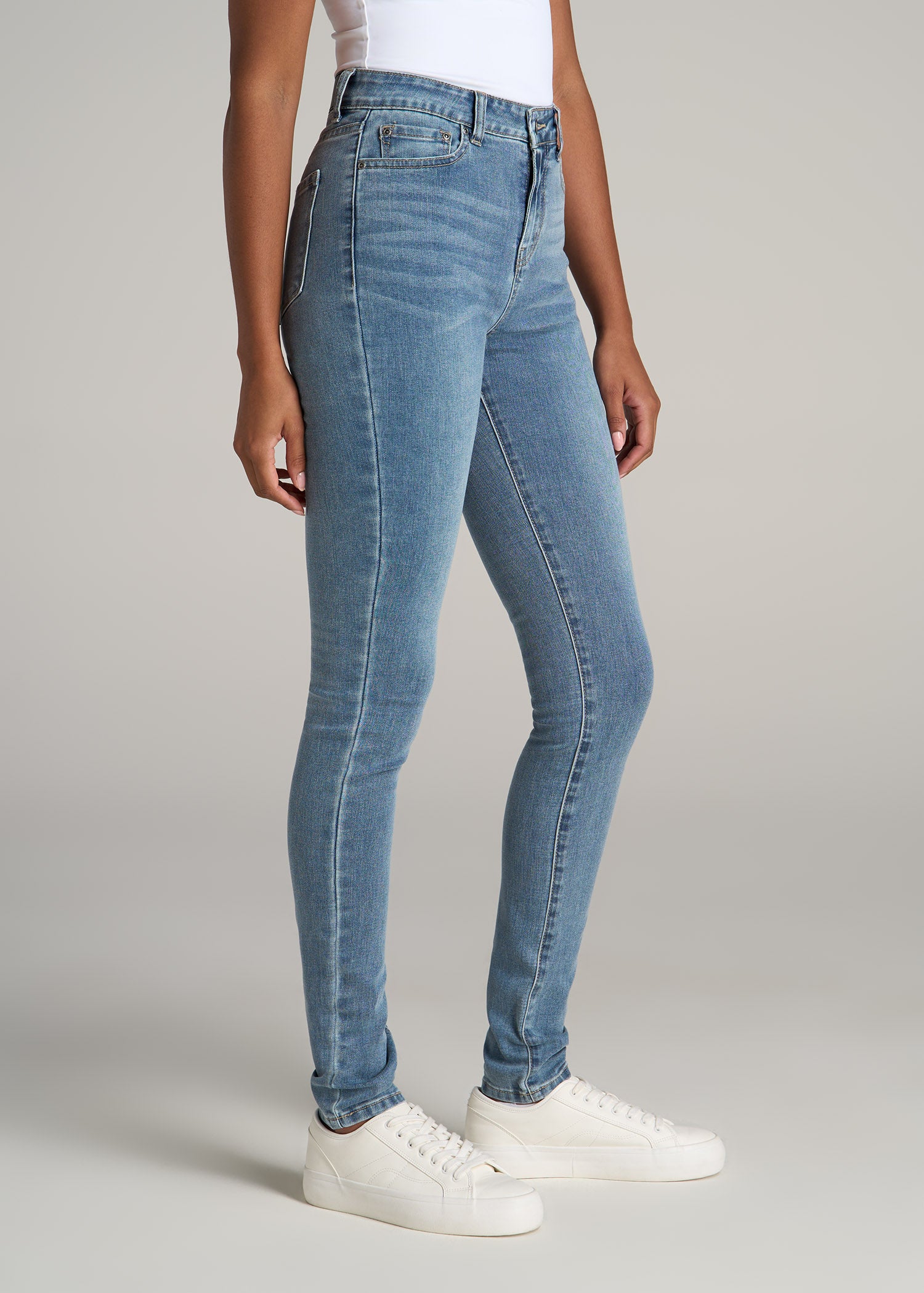 High rise blue jeans for women Clearance