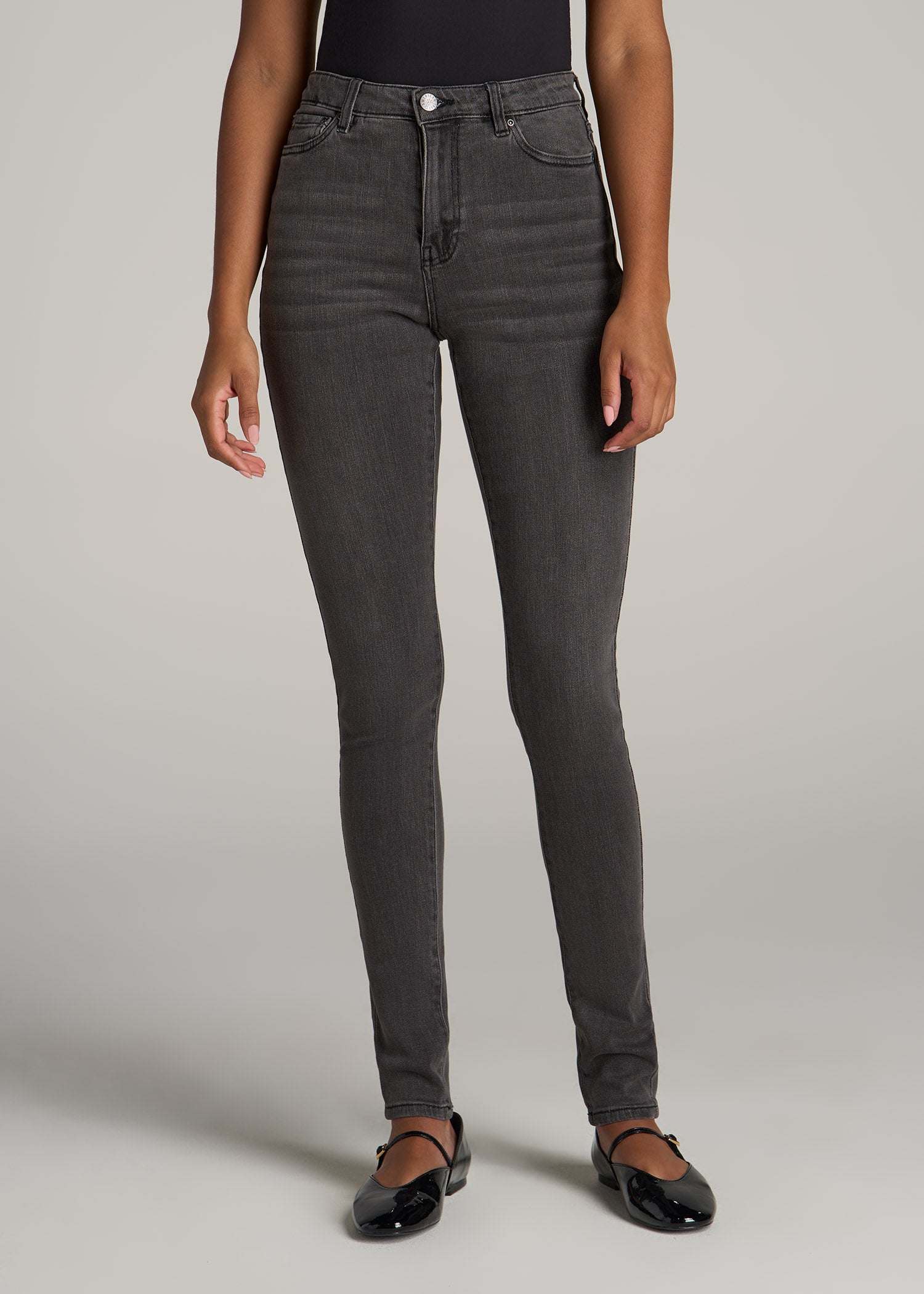 Georgia High-Rise Skinny Jeans for Tall Women in True Grit Grey