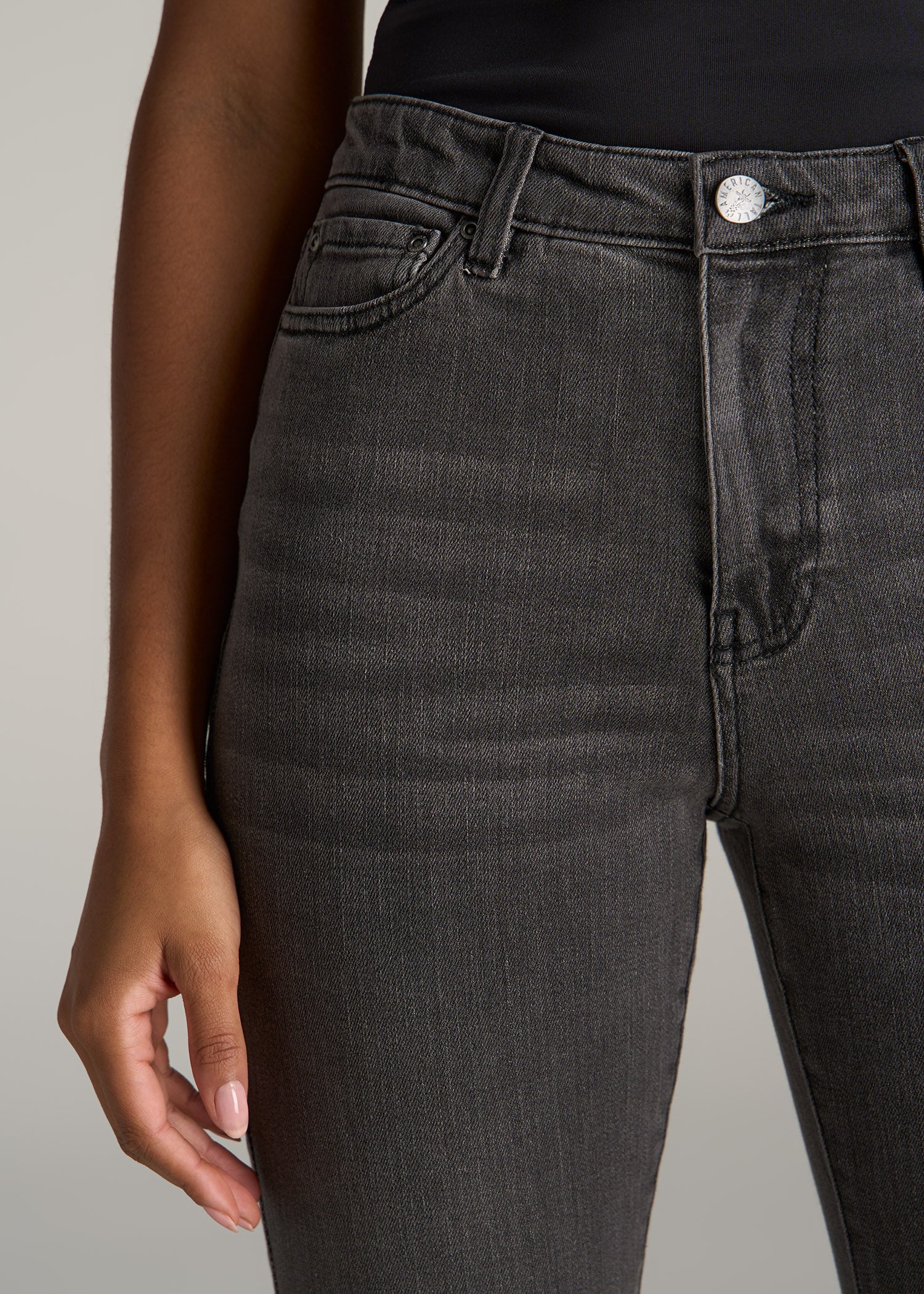 Georgia High-Rise Skinny Jeans for Tall Women in True Grit Grey